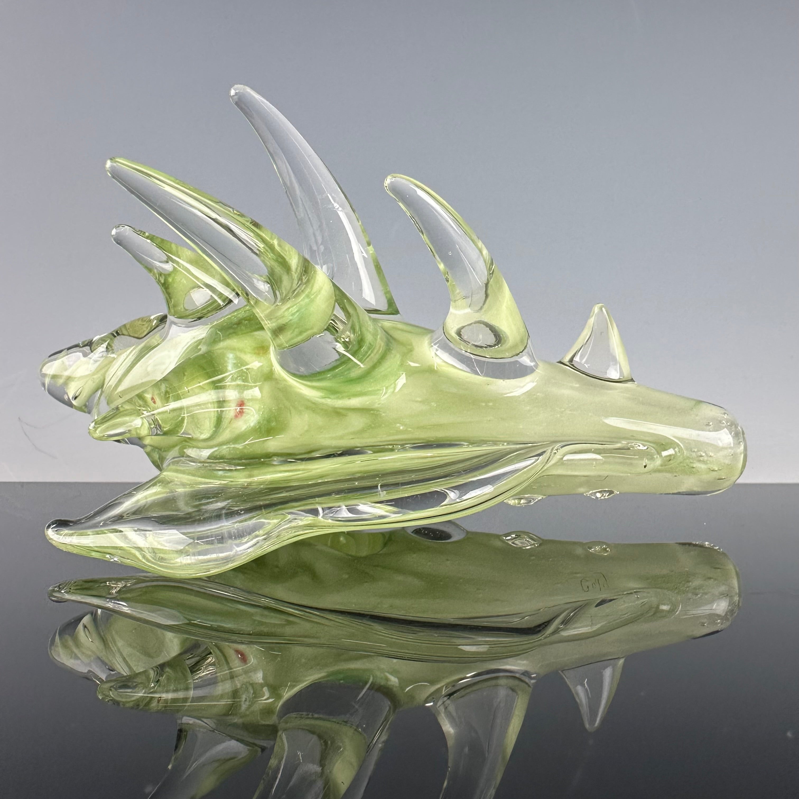 "Slyme & Sparkly Moss" Spiked Seashell Handpipe by Christina Cody