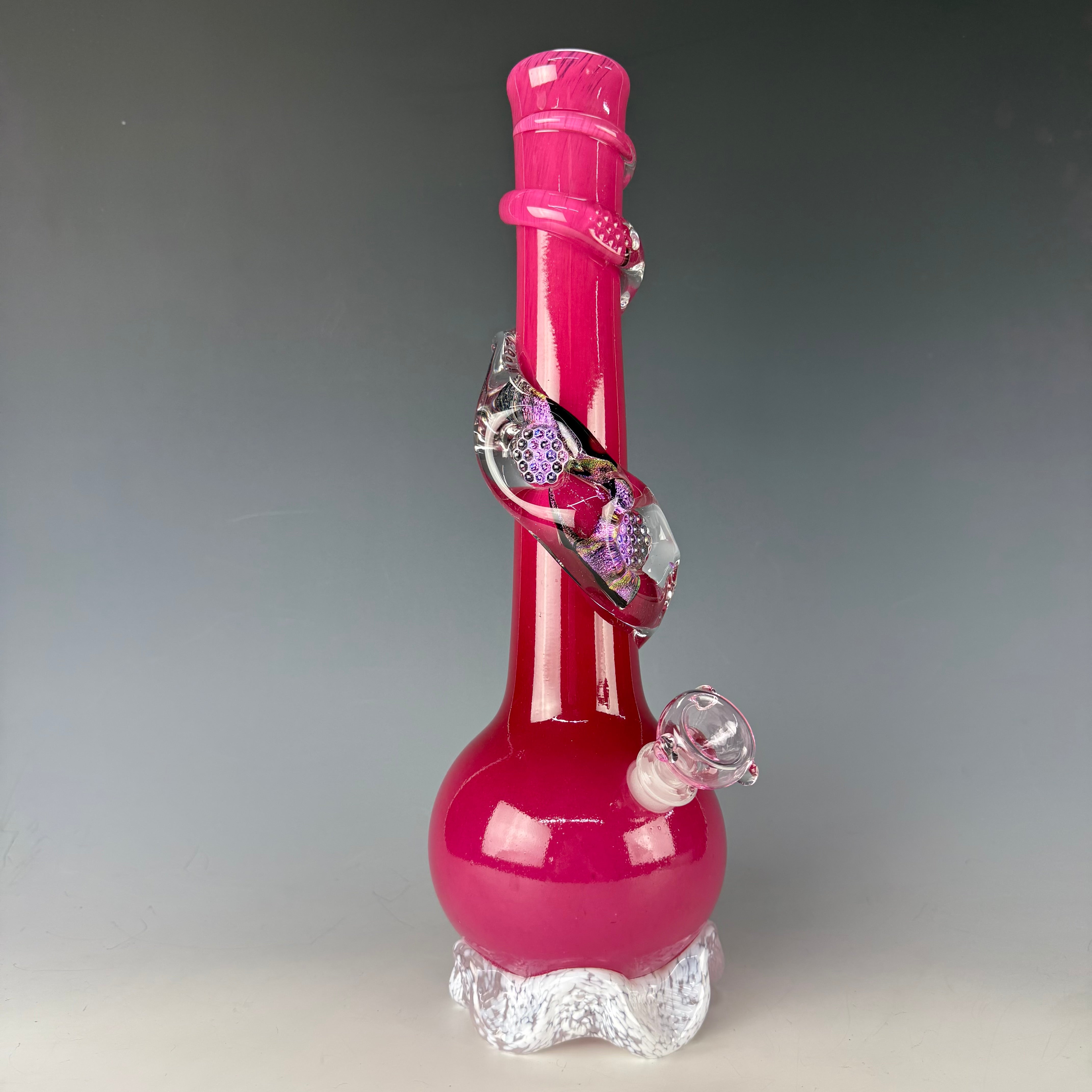 Medium Waterpipe W/ Dichroic Wrap by Noble Glass