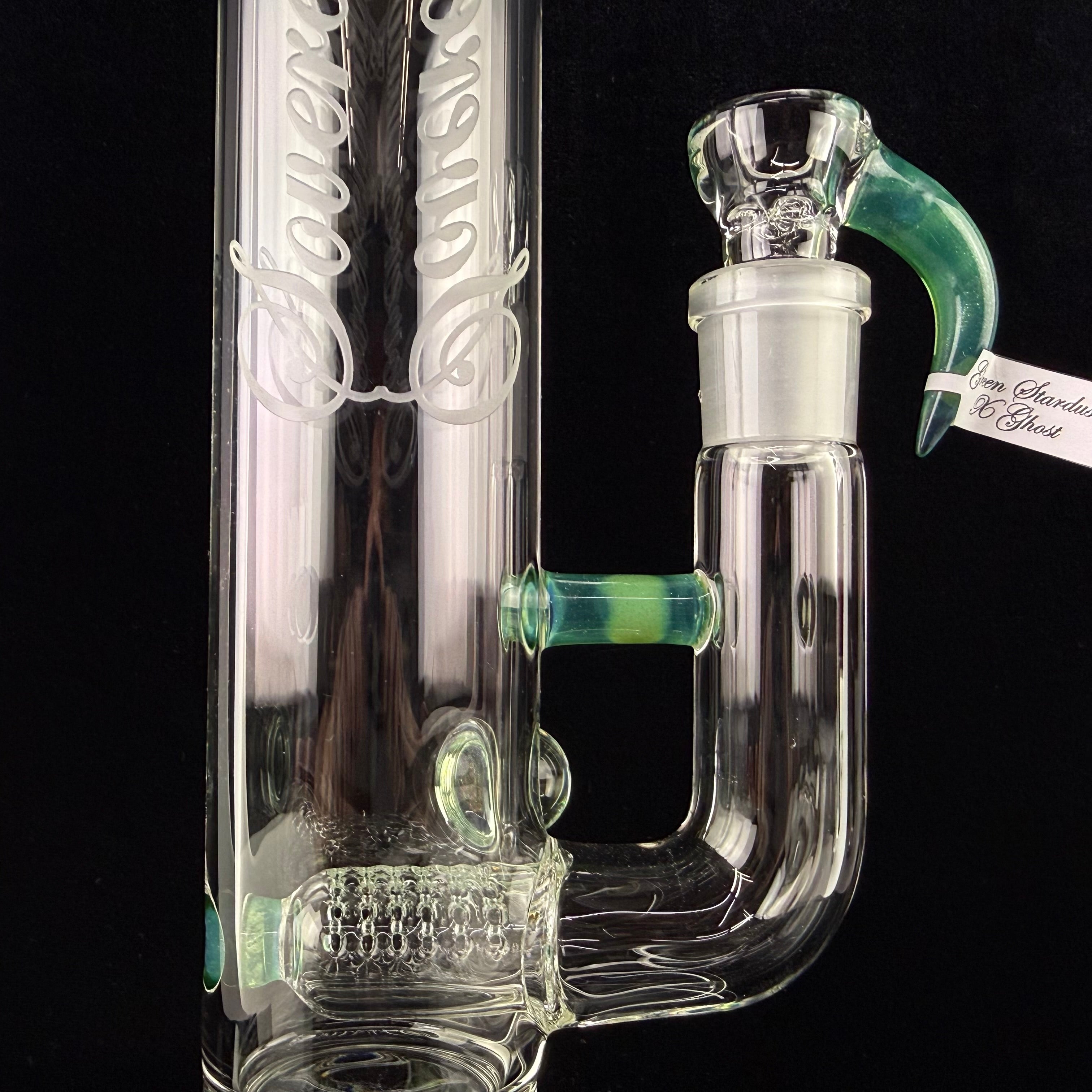 MA "Green Stardust X Ghost" Bishop Stemline 20mm 6 Cut UpGrid + 2 Millies by Sovereignty Glass