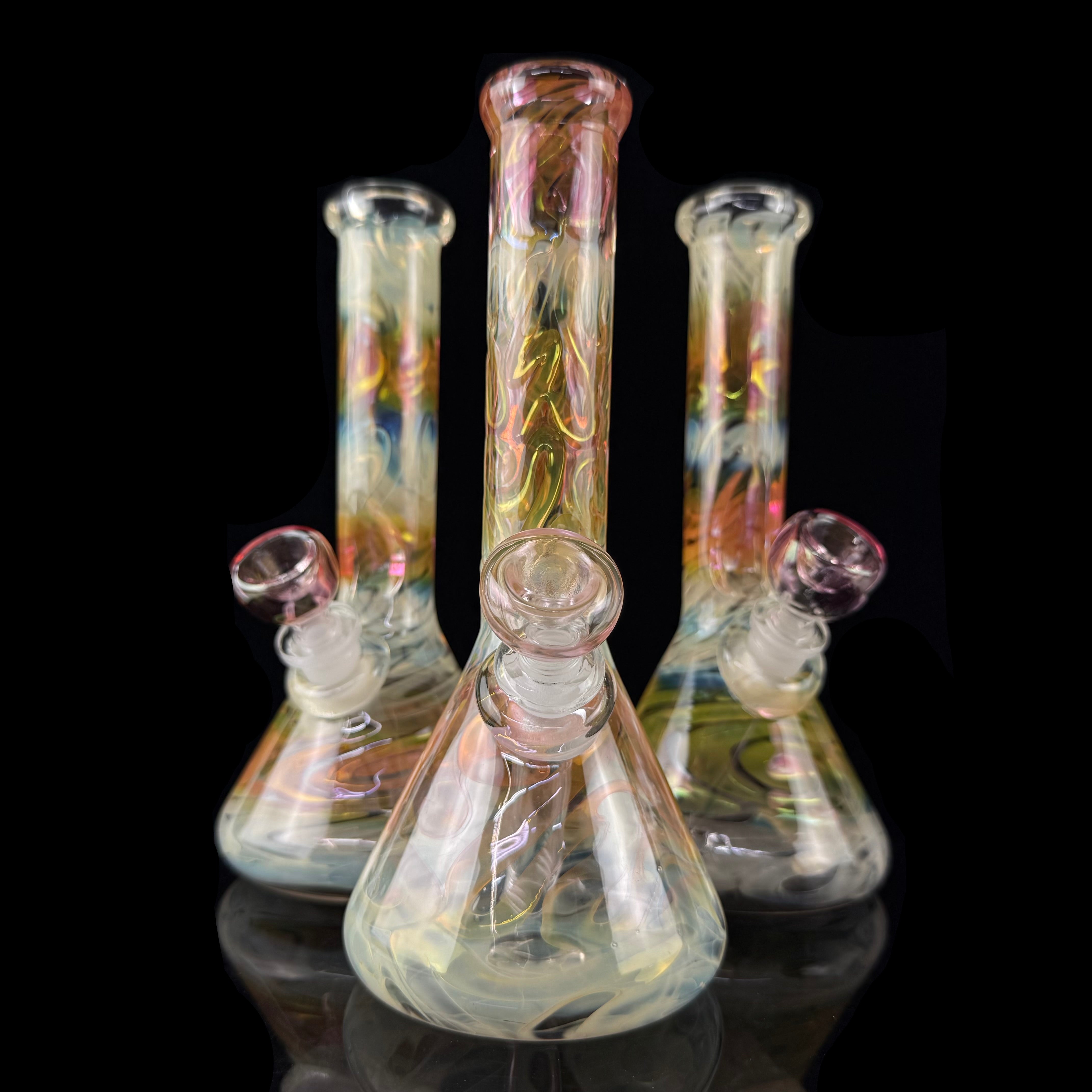 Fully-Gold Fumed 32mm Beaker Waterpipe by Mary Jane's Glass
