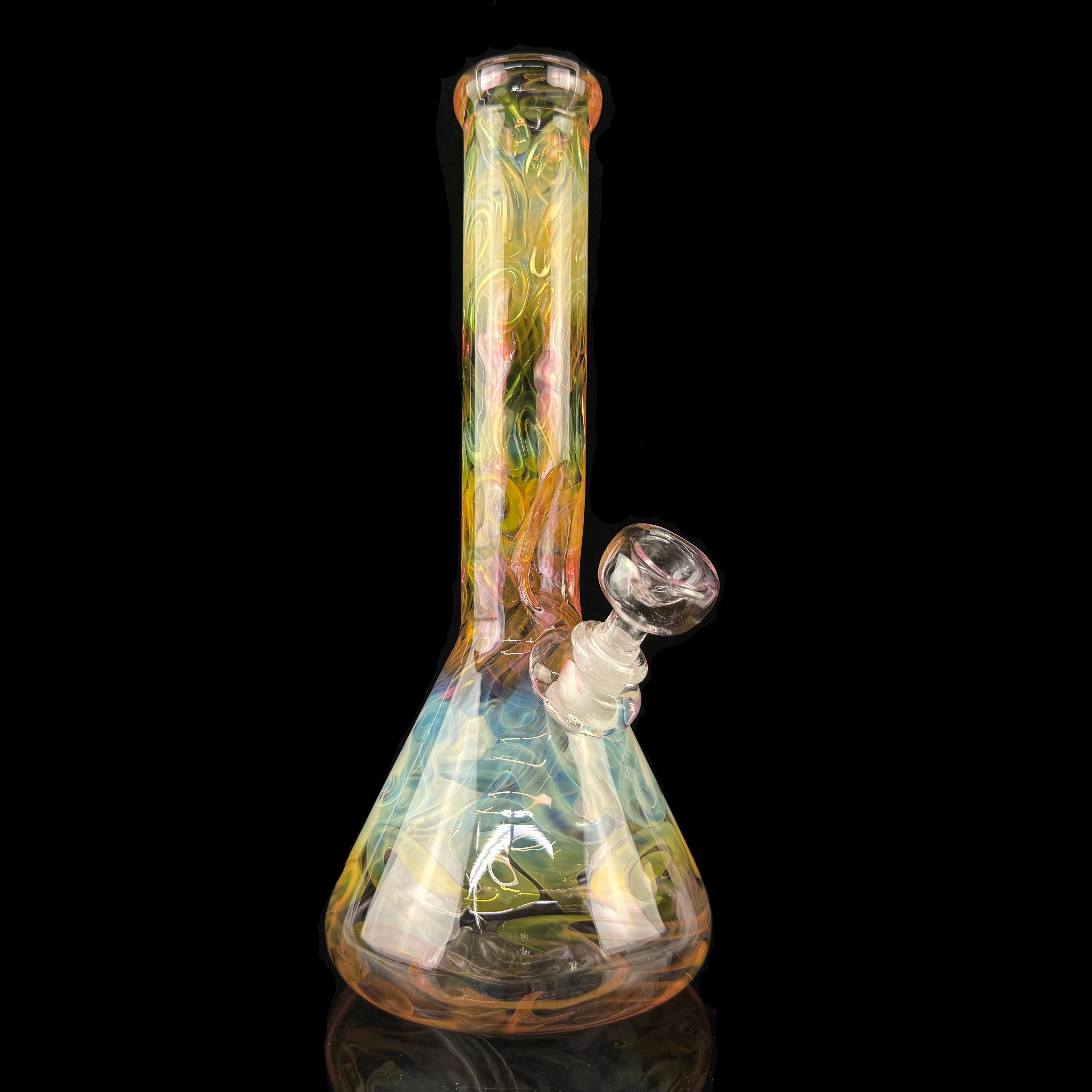 Fully-Gold Fumed 38mm Beaker Waterpipe by Mary Jane's Glass