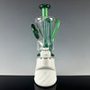 "Jade Green & Transparent Aqua" Disc Spinner Puffco Glass by Rebel Glass