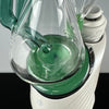 "Jade Green & Transparent Aqua" Hourglass Recycler Puffco Glass by Rebel Glass