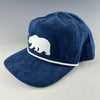 Polar Bear Navy Corduroy Unstructured Snapback Hat by Grassroots