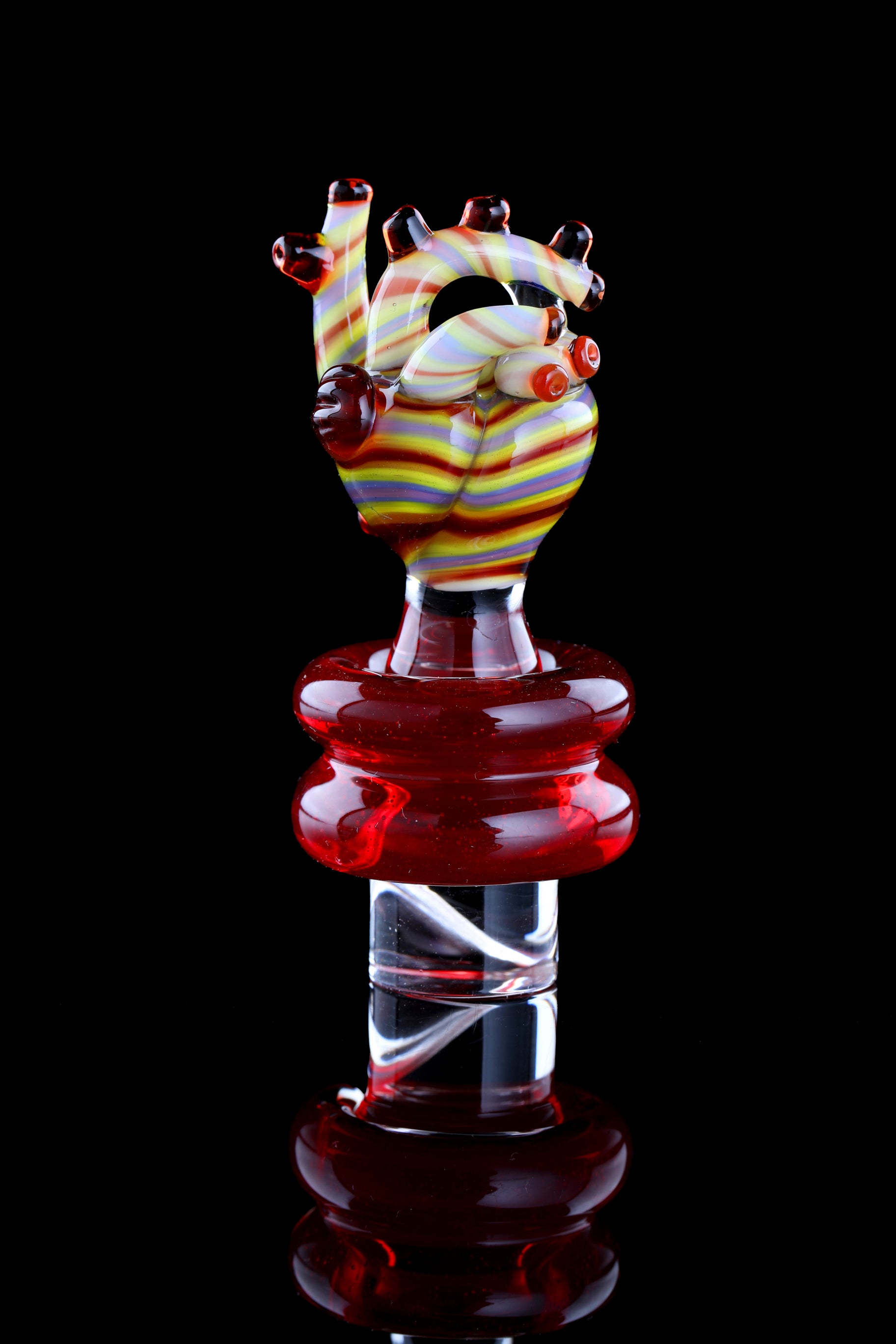 Multicolor Lineworked "Anatomical Heart" 3DXL Rockulus by One Trick Pony X Mandella Glass