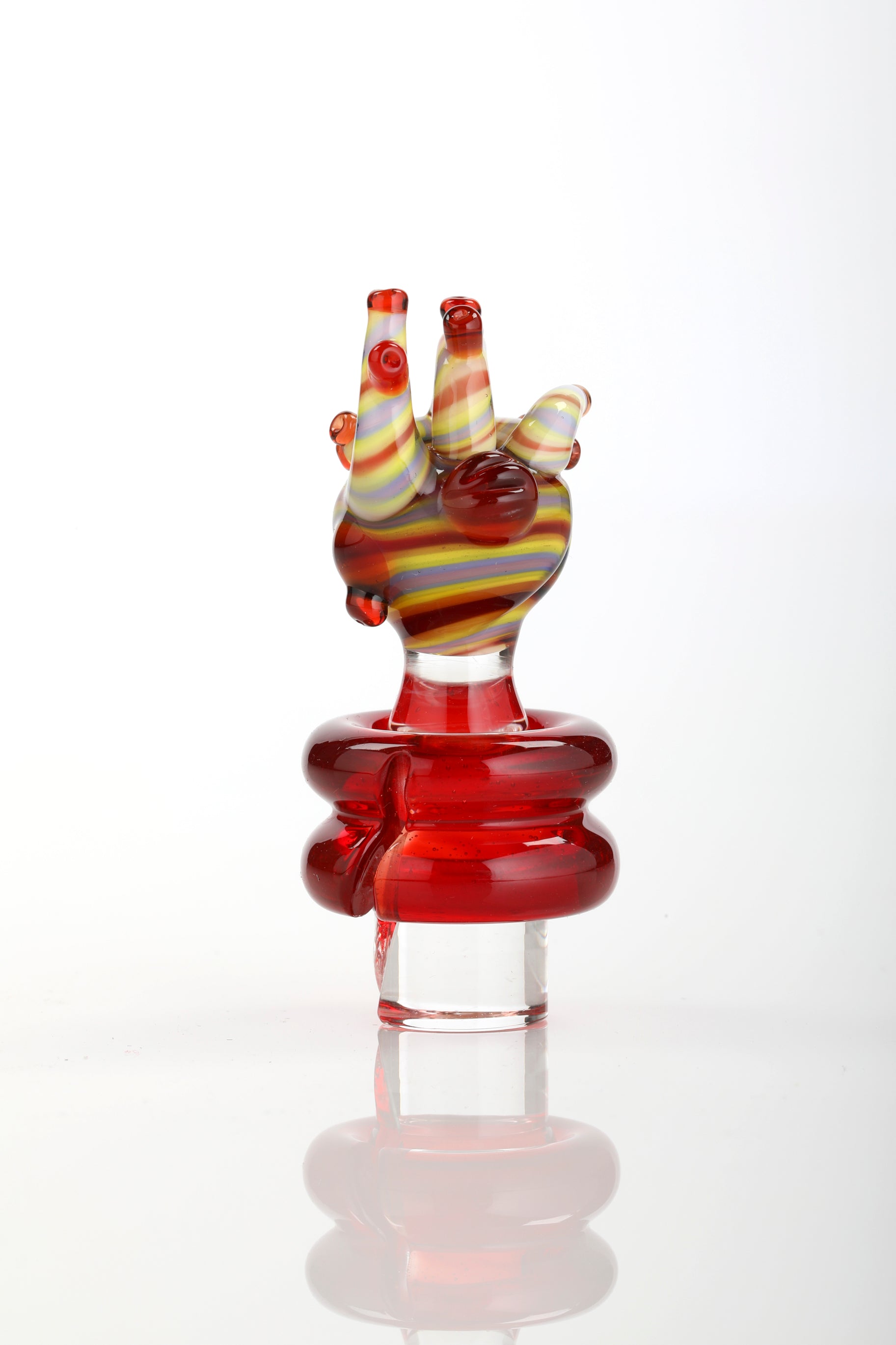 Multicolor Lineworked "Anatomical Heart" 3DXL Rockulus by One Trick Pony X Mandella Glass