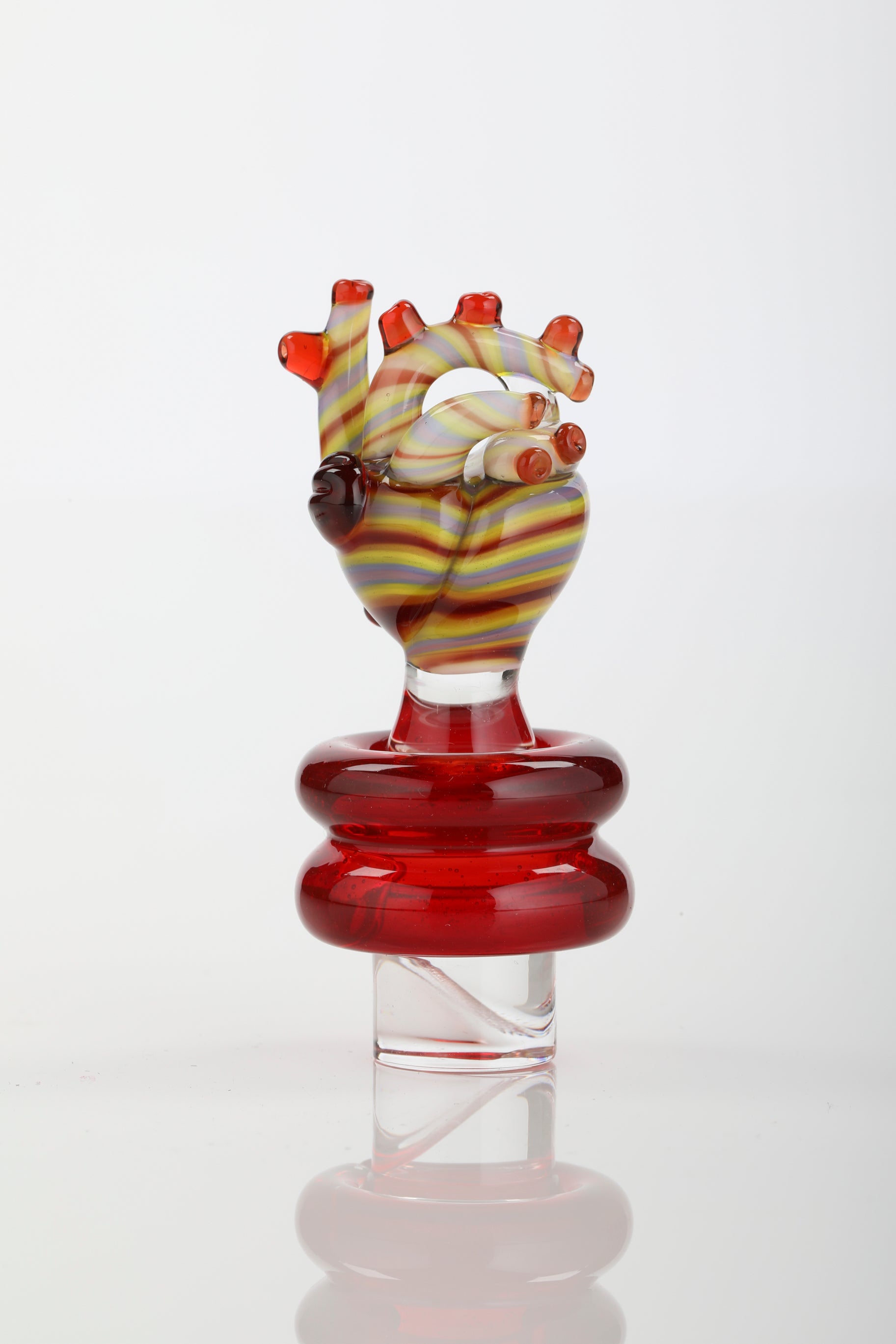 Multicolor Lineworked "Anatomical Heart" 3DXL Rockulus by One Trick Pony X Mandella Glass