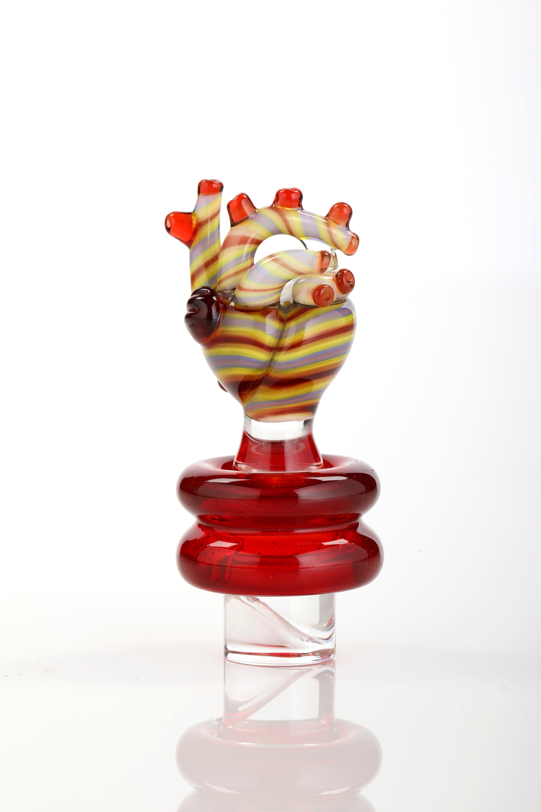 Multicolor Lineworked "Anatomical Heart" 3DXL Rockulus by One Trick Pony X Mandella Glass