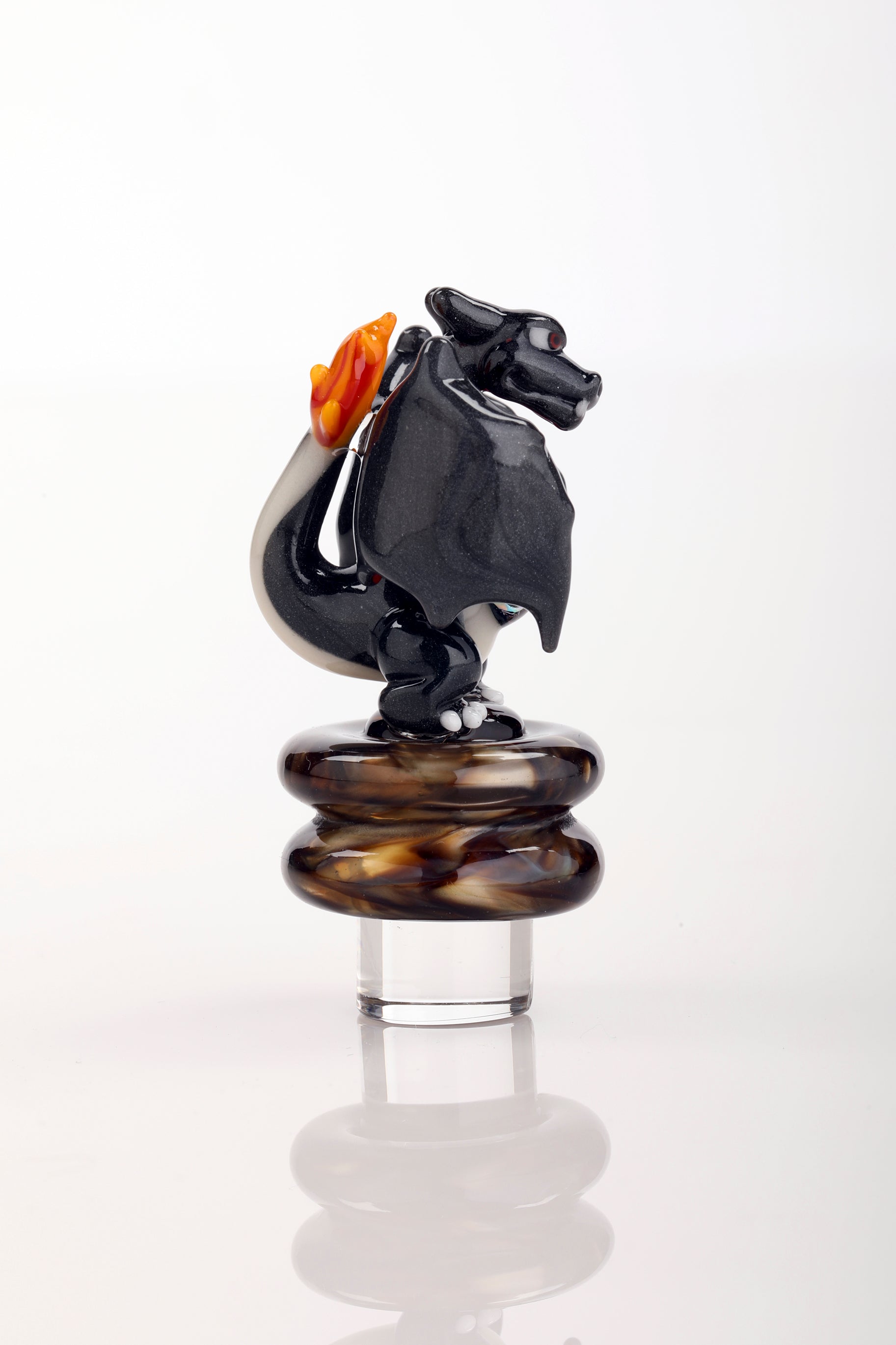 Black Crushed Opal "Charizard" 3DXL Rockulus by One Trick Pony X DeMatteoArt