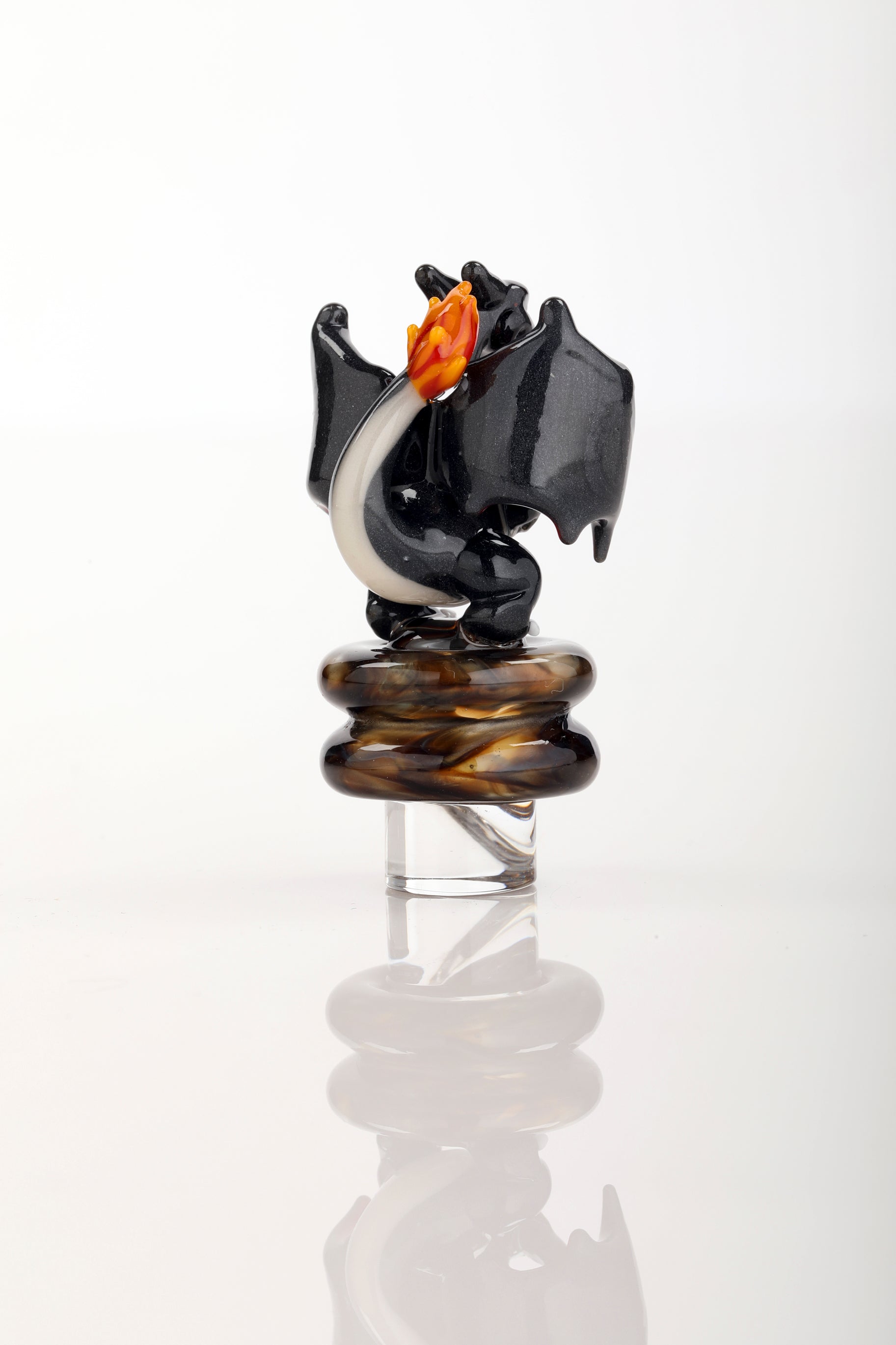 Black Crushed Opal "Charizard" 3DXL Rockulus by One Trick Pony X DeMatteoArt