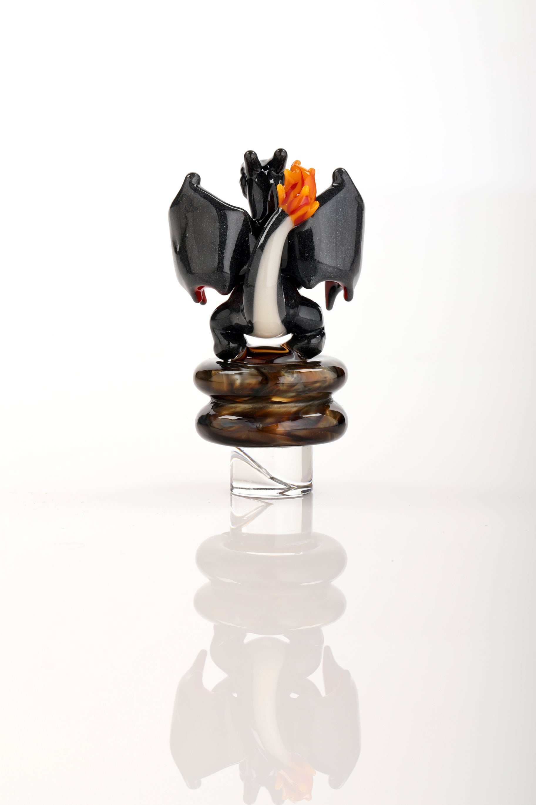 Black Crushed Opal "Charizard" 3DXL Rockulus by One Trick Pony X DeMatteoArt