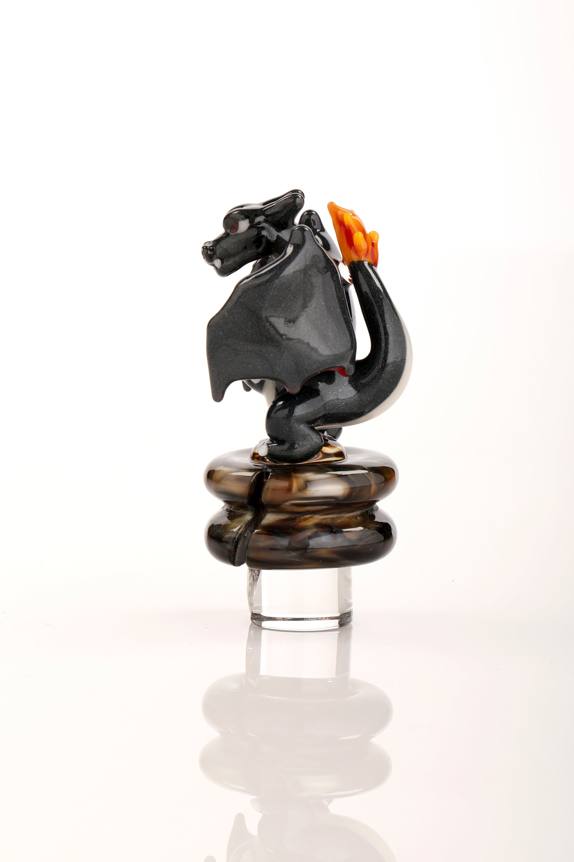 Black Crushed Opal "Charizard" 3DXL Rockulus by One Trick Pony X DeMatteoArt