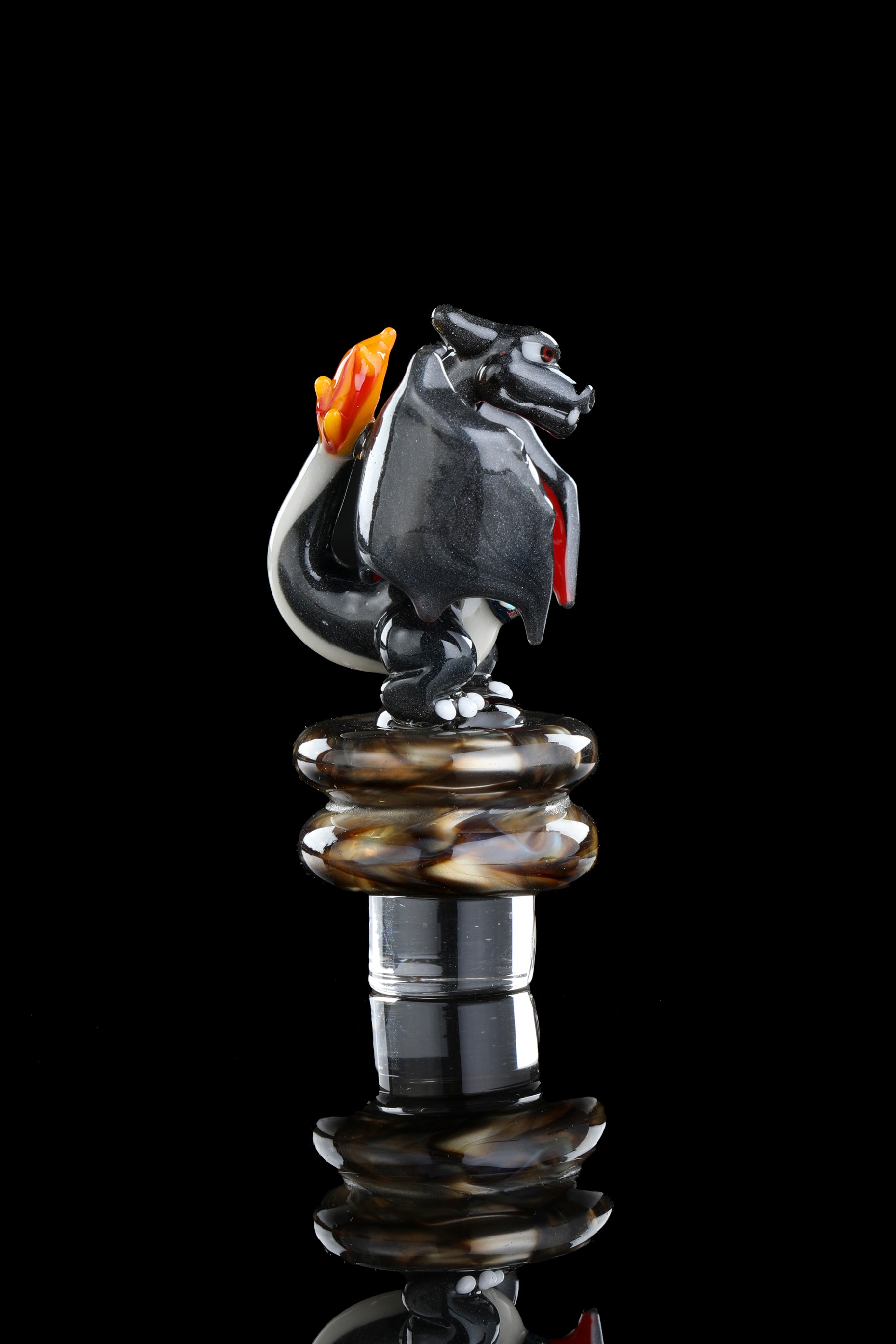 Black Crushed Opal "Charizard" 3DXL Rockulus by One Trick Pony X DeMatteoArt