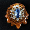 Blue Kyanite W/ Silver 64 Star Tetrahedron Pendant by Third Eye Pinecones