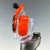 Orange Crayon/Ghost Wig Wag/Crushed Opal Puffco Peak Disk-Recycler Attachment by Rebel Glass