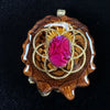 Pink Paua W/ Gold Seed of Life Pendant by Third Eye Pinecones