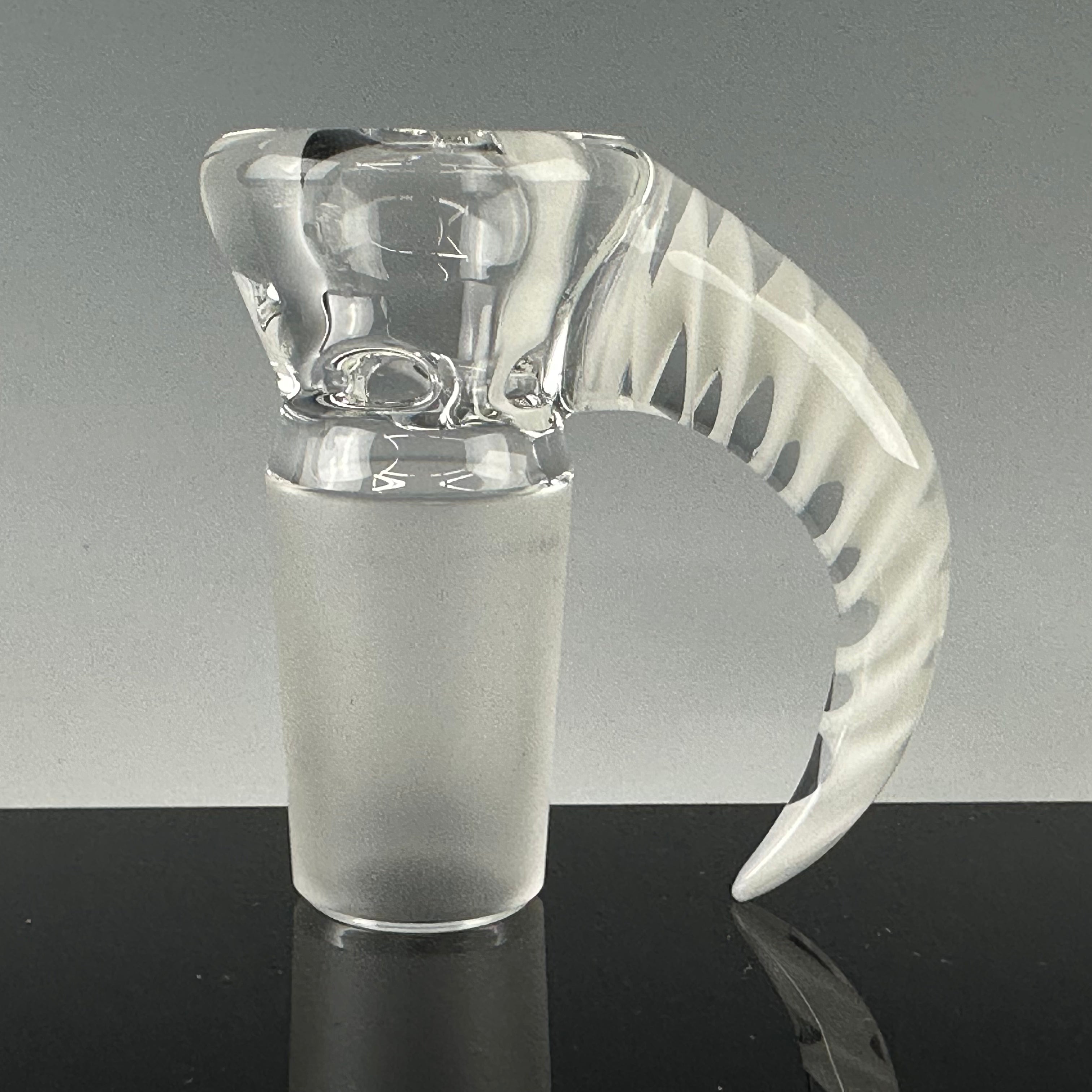 "Star White" Partial Accent 18mm 3 Hole Slide by Moose Glass