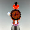 Orange Crayon/Ghost Wig Wag/Crushed Opal Puffco Peak Disk-Recycler Attachment by Rebel Glass