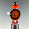 Orange Crayon/Ghost Wig Wag/Crushed Opal Puffco Peak Disk-Recycler Attachment by Rebel Glass