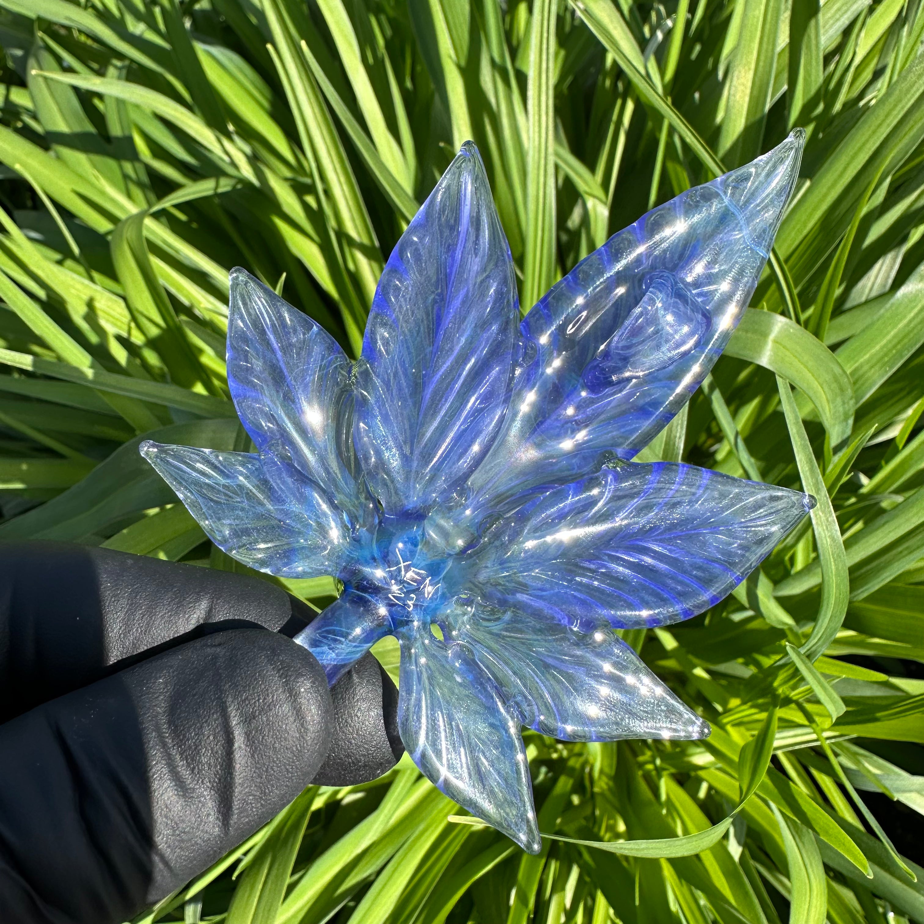 Cannabis Leaf Pendant  by Xen Glass
