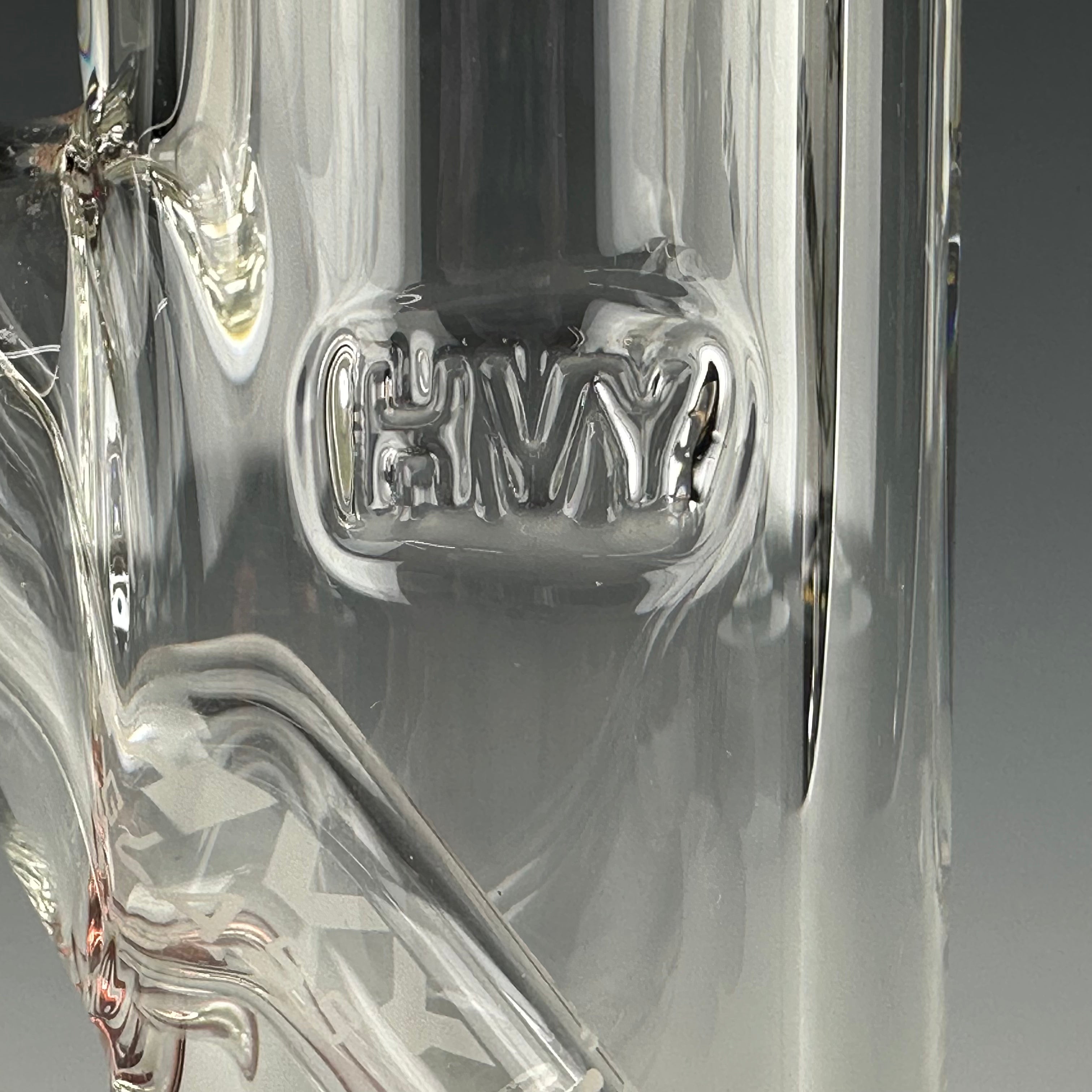 Accented 9mm Straight Waterpipe by HVY Glass