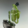 "Millennium Moss" Wig Wag/Crushed Opal Puffco Peak Disk-Recycler Attachment by Rebel Glass