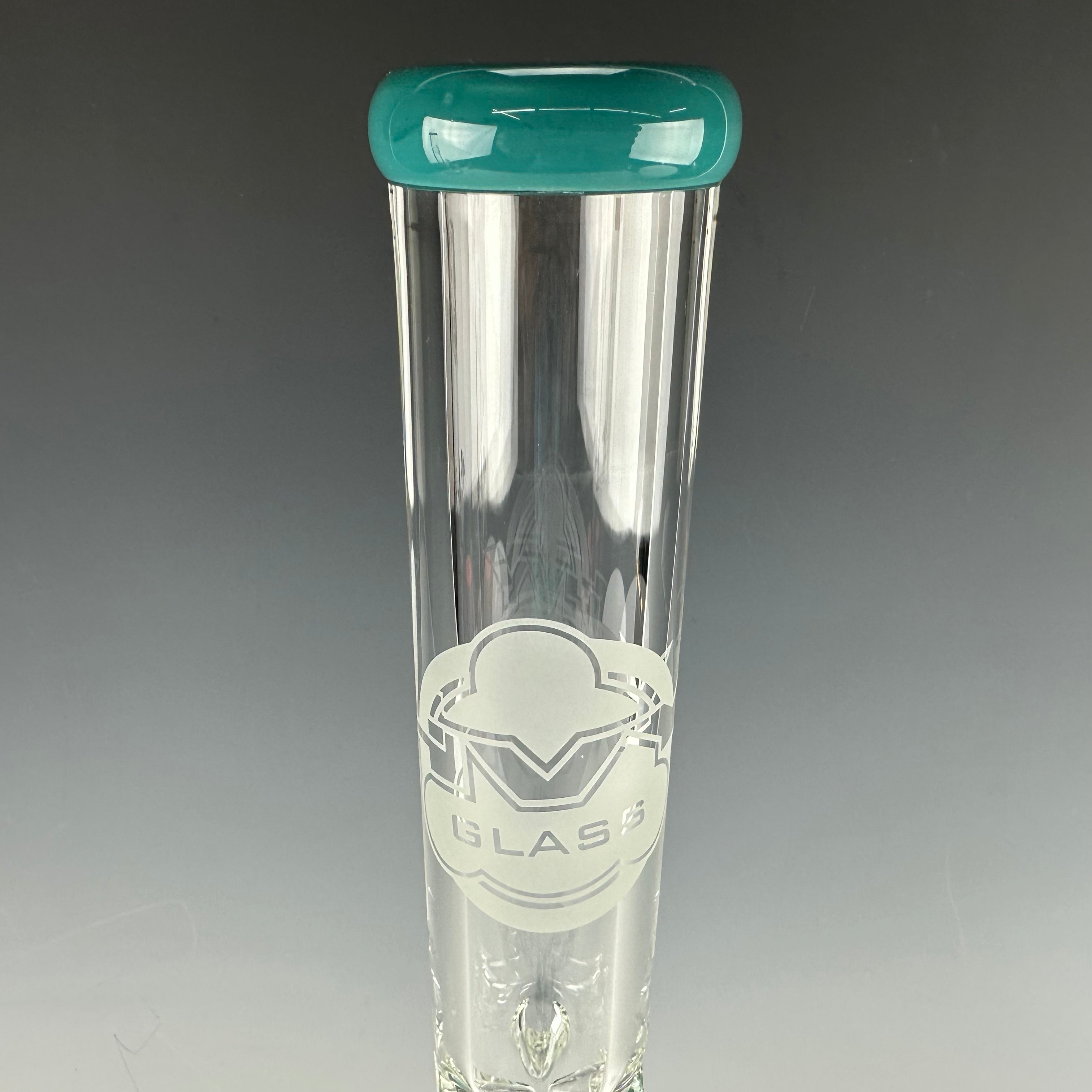 Accented 9mm Straight Waterpipe by HVY Glass