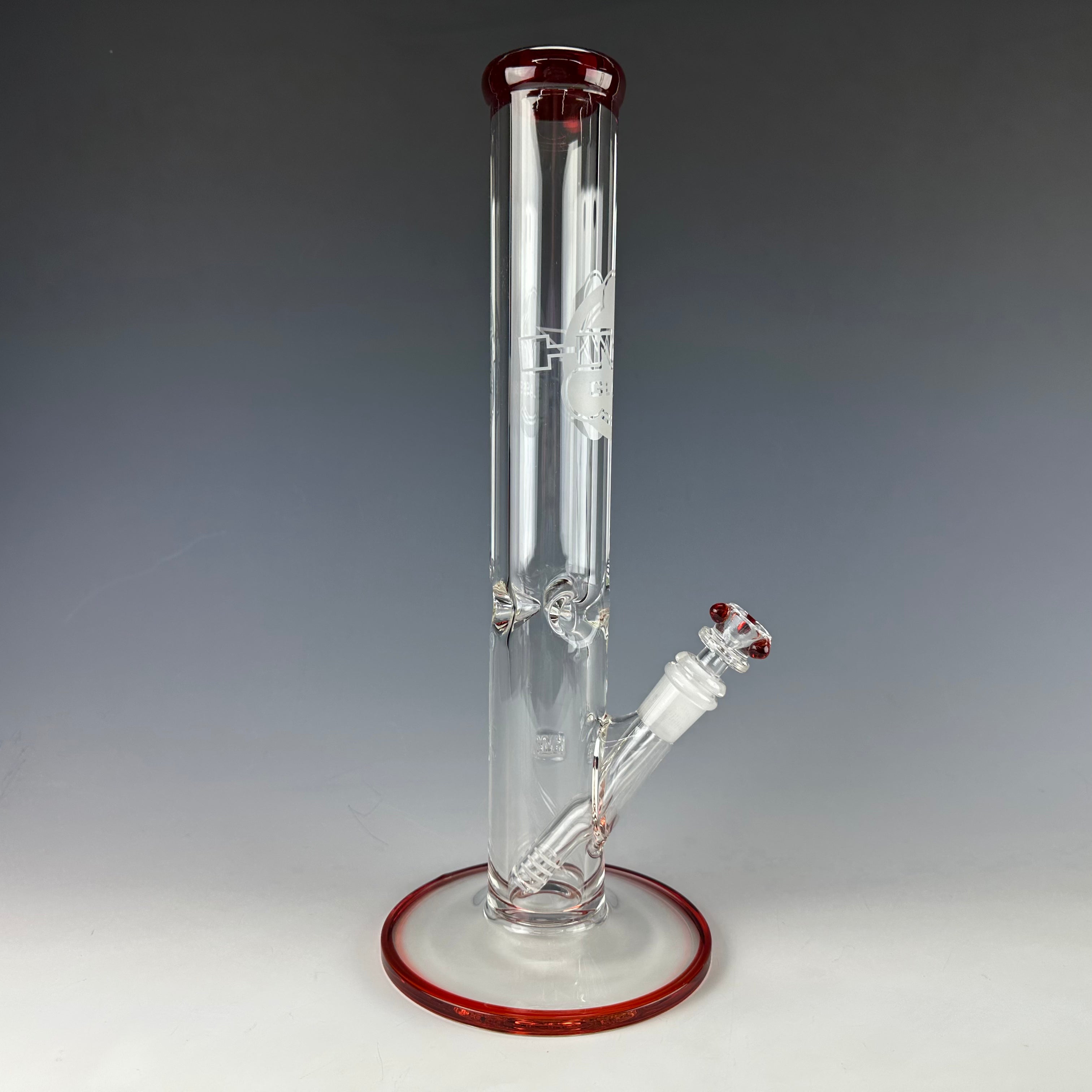 Accented 9mm Straight Waterpipe by HVY Glass
