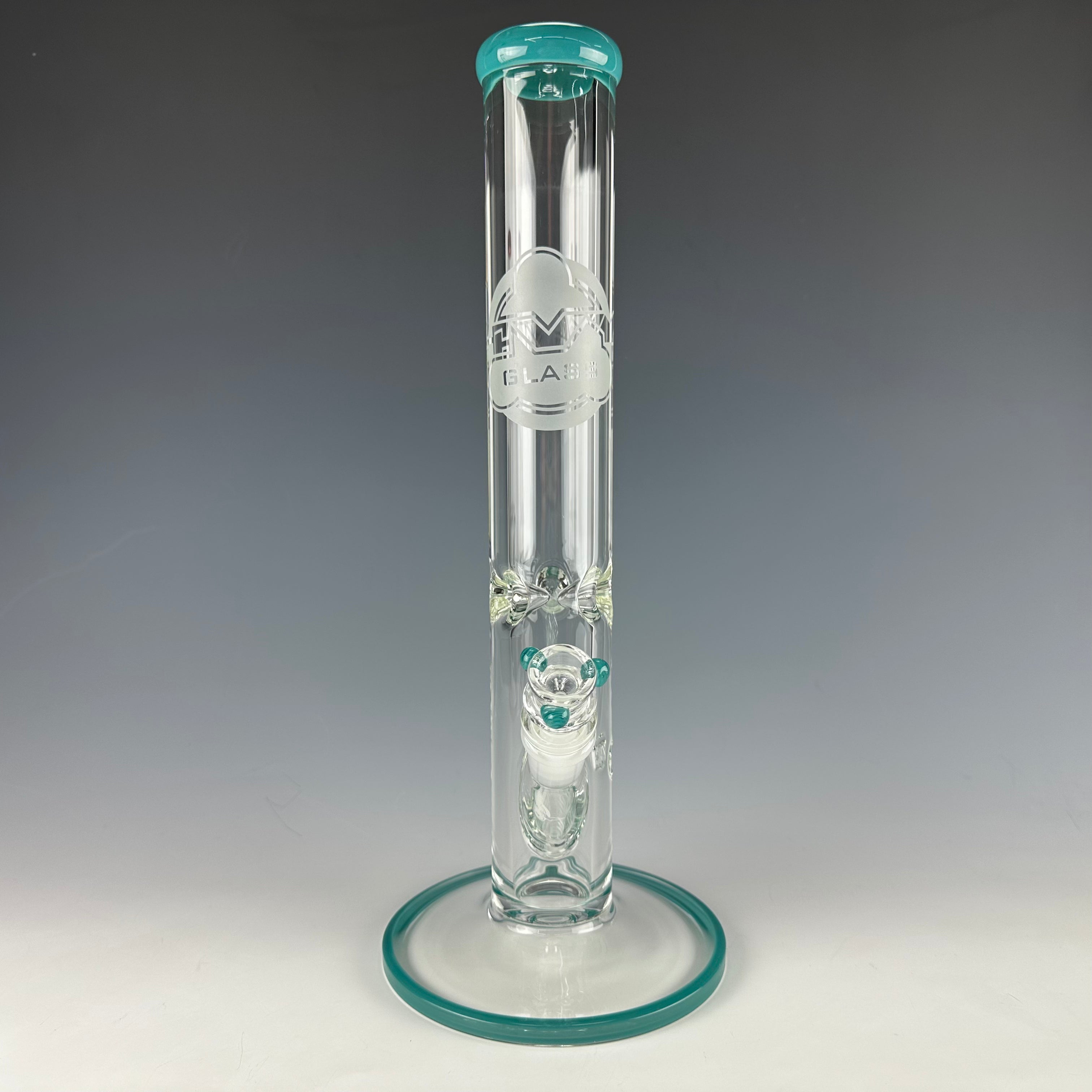 Accented 9mm Straight Waterpipe by HVY Glass
