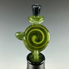 "Millennium Moss" Wig Wag/Crushed Opal Puffco Peak Disk-Recycler Attachment by Rebel Glass
