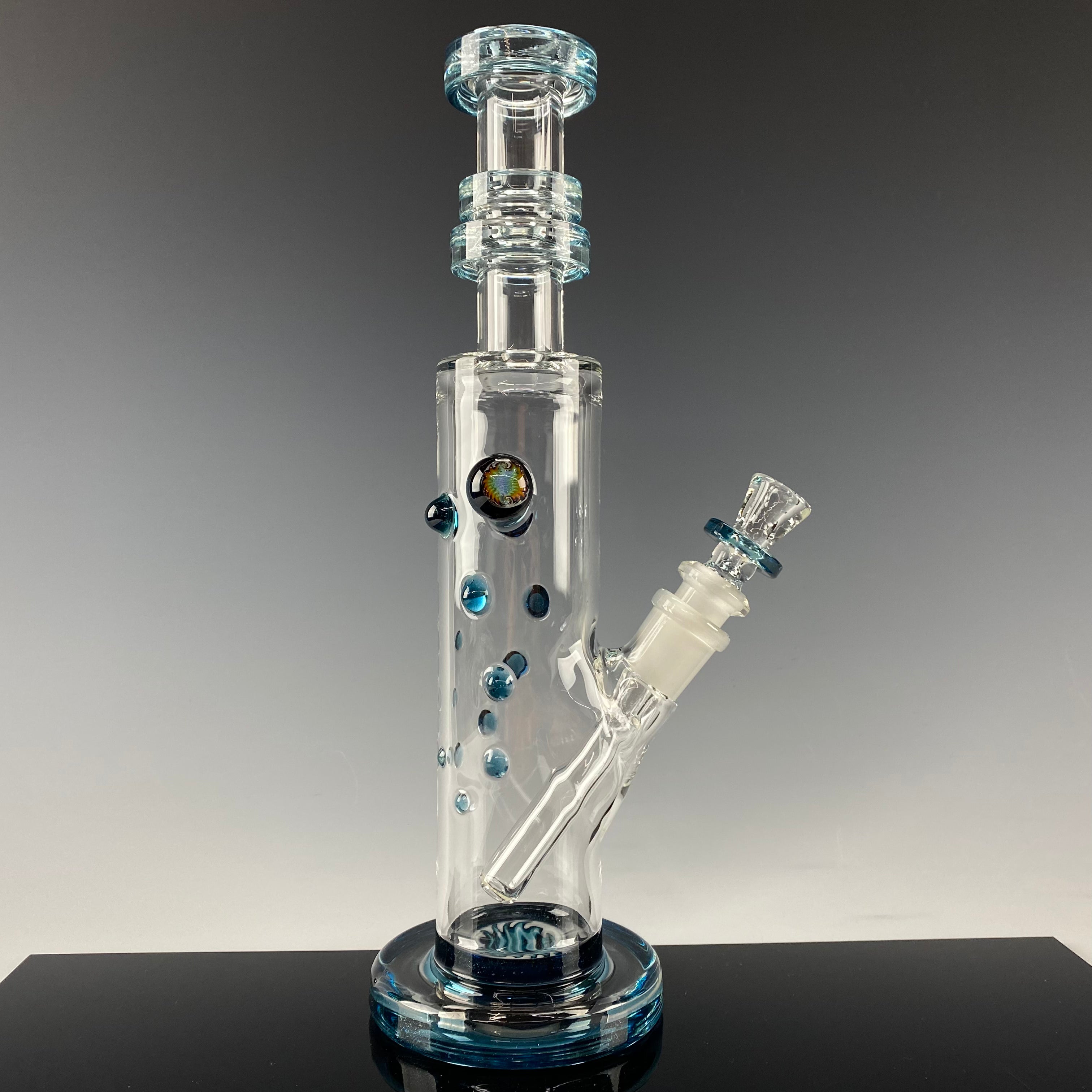 "Light Blue" Accented Mini Tube by Hubbard Glass
