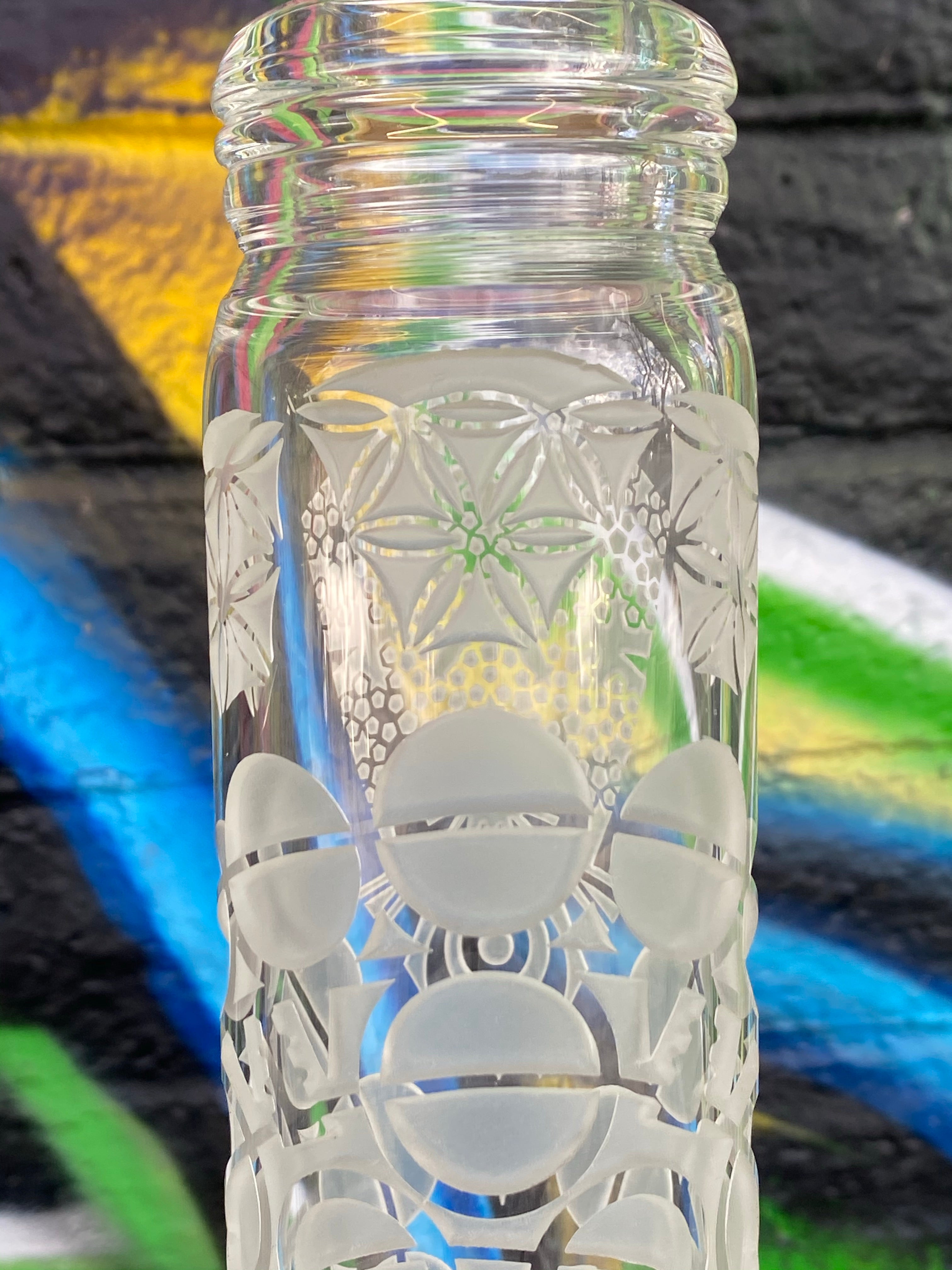 Deep Carved Sacred Geometry Waterpipe by Liberty 503 X RAD Glass