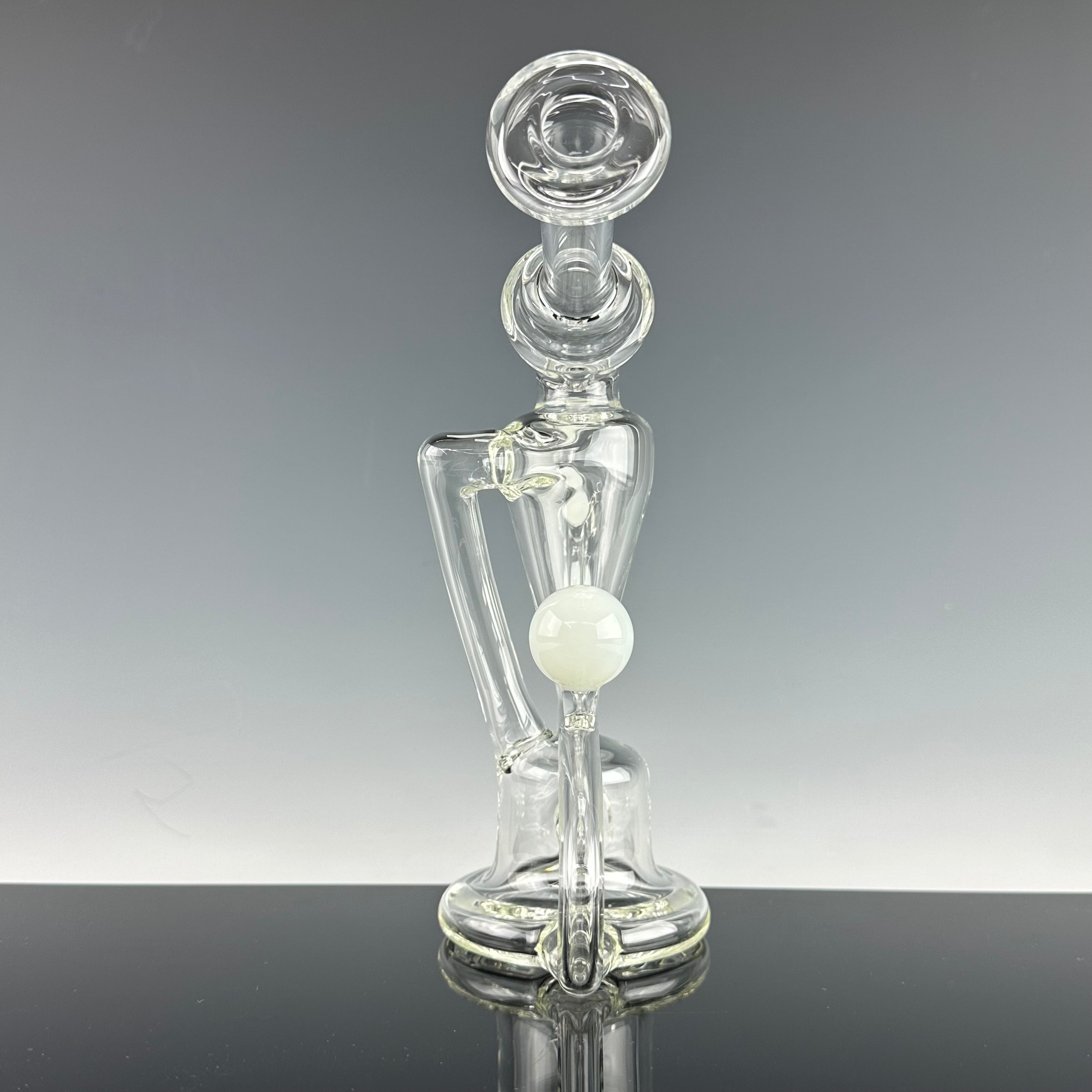 "Emerald White" Accented Single Uptake Recycler by Symetrik Glass