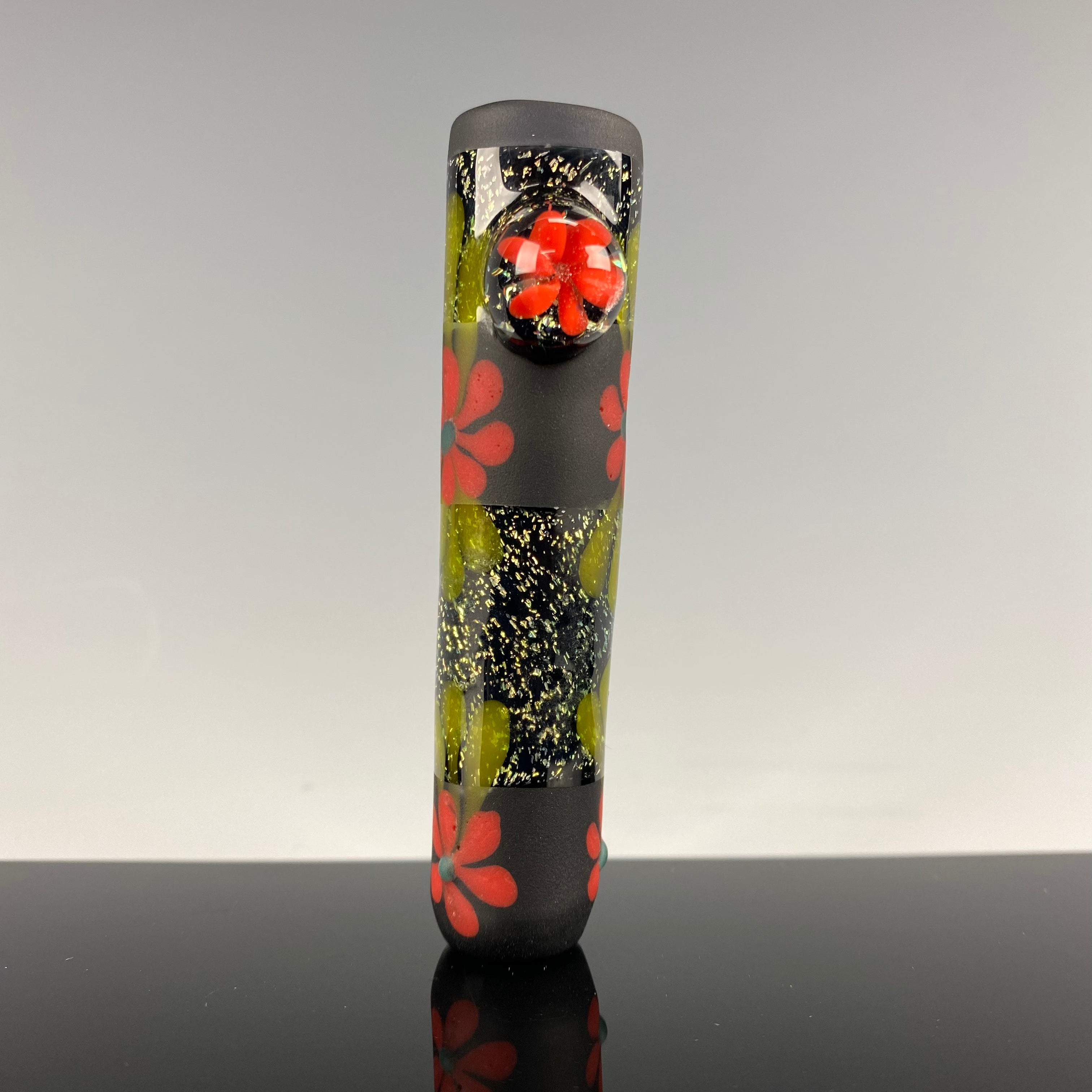 Dichroic "Floral" Bat by Sarita Glass