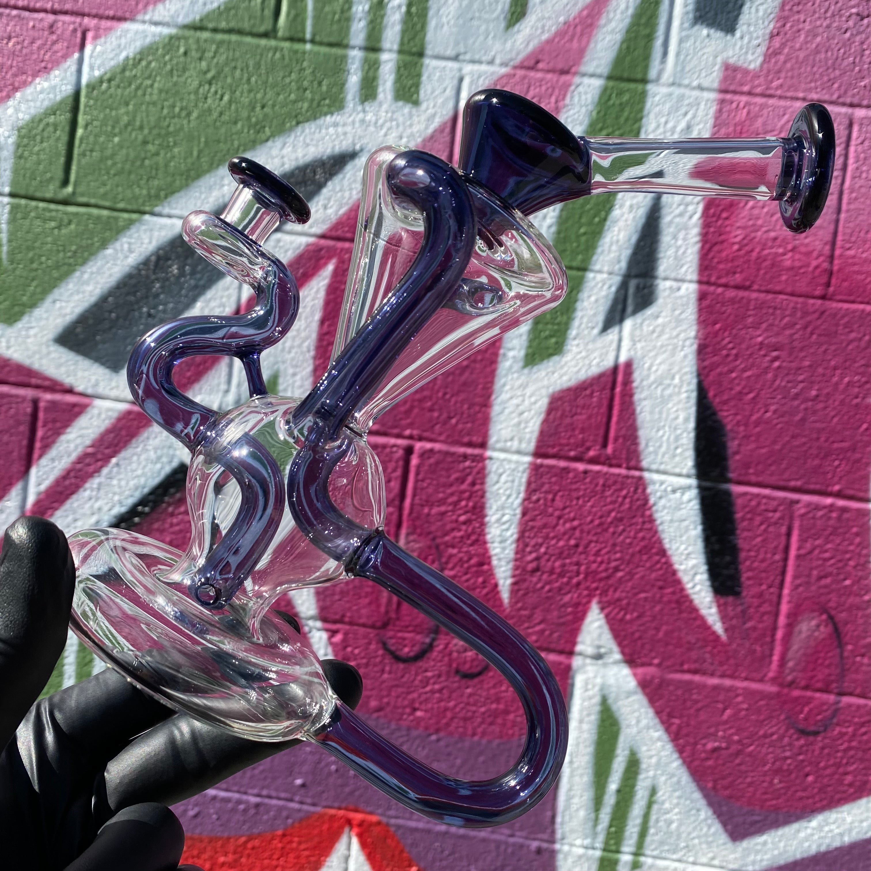 "Dark Amethyst" Dual-Uptake Klein Recycler by McGrew Glass
