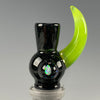 "Crushed Opal (over black) w/ Encased Opal" #2 18mm Slide by BoroCat
