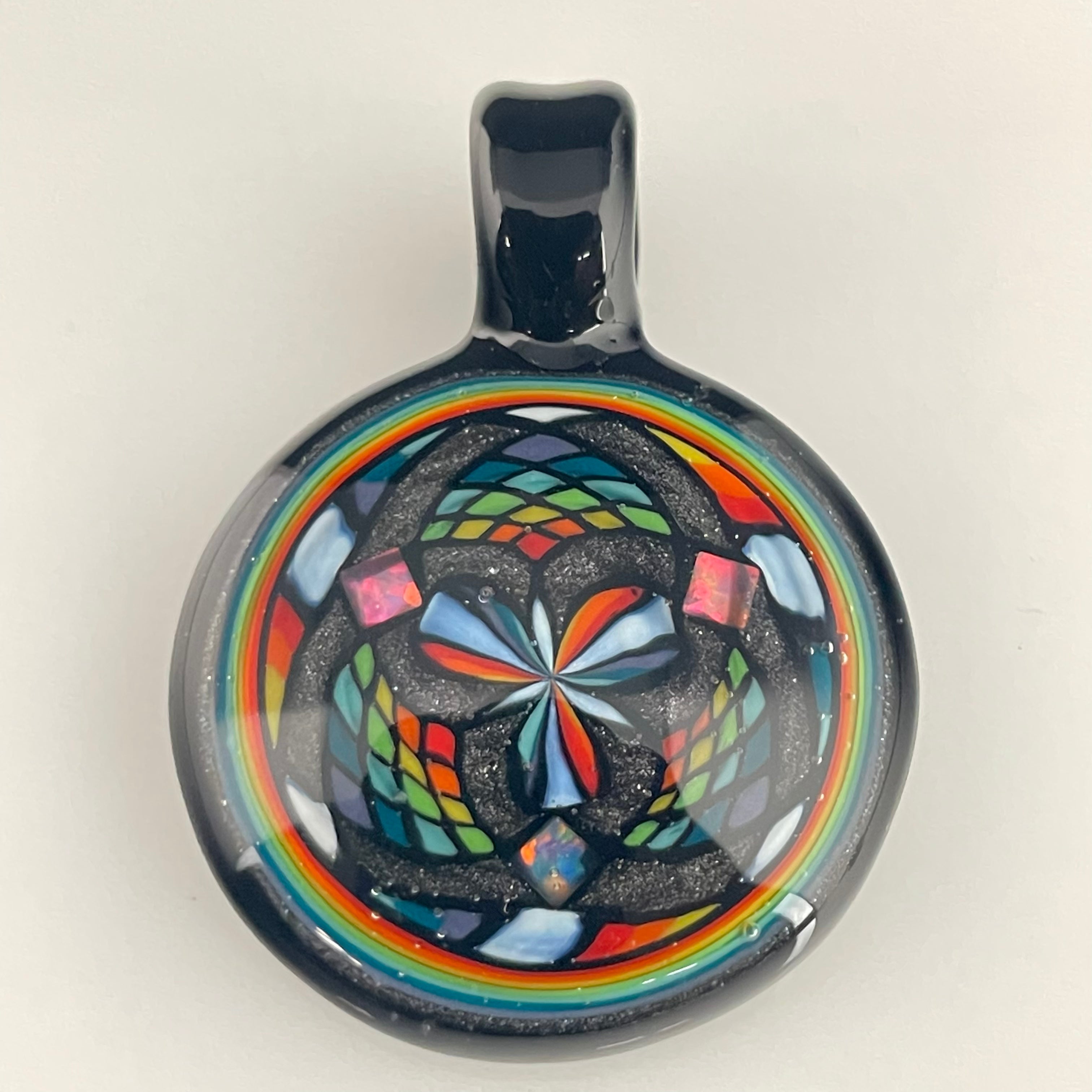 3 Opal Inlay Fillacello Pendant by Miyagi Glass