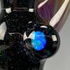"Crushed Opal (over black) w/ Encased Opal" #1 18mm Slide by BoroCat