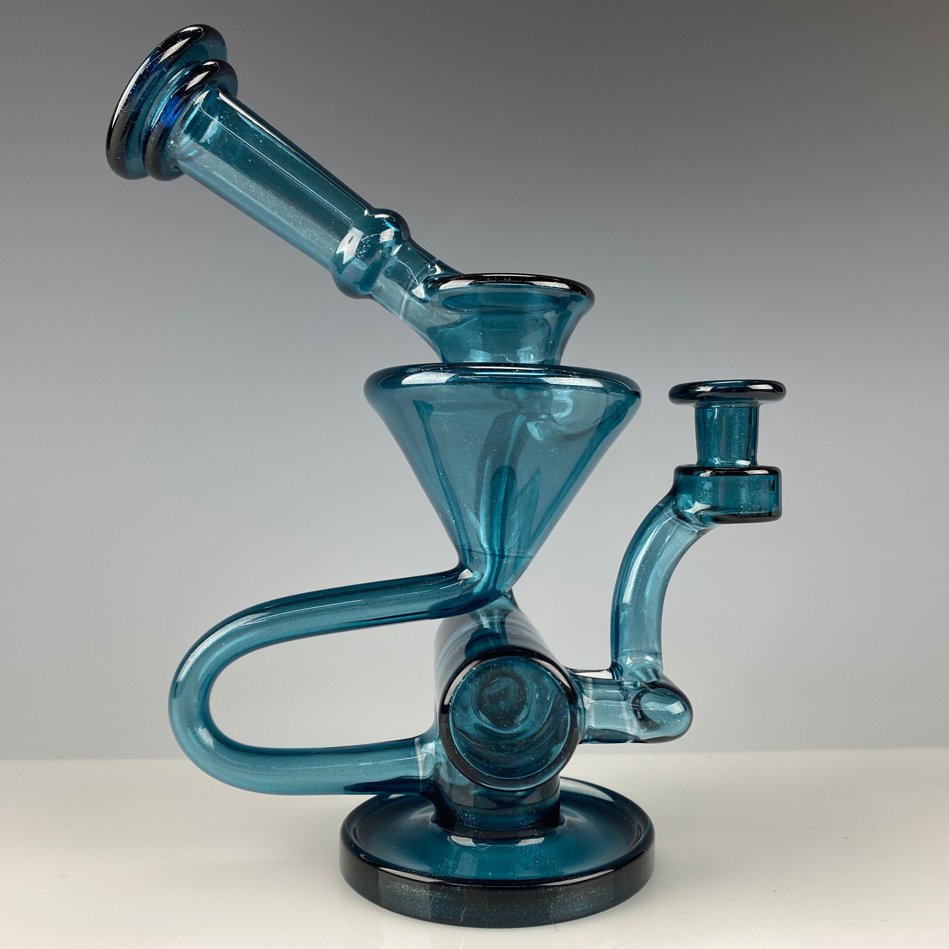 "Blue Stardust" Floating Inline Recycler by Eric Law Glass