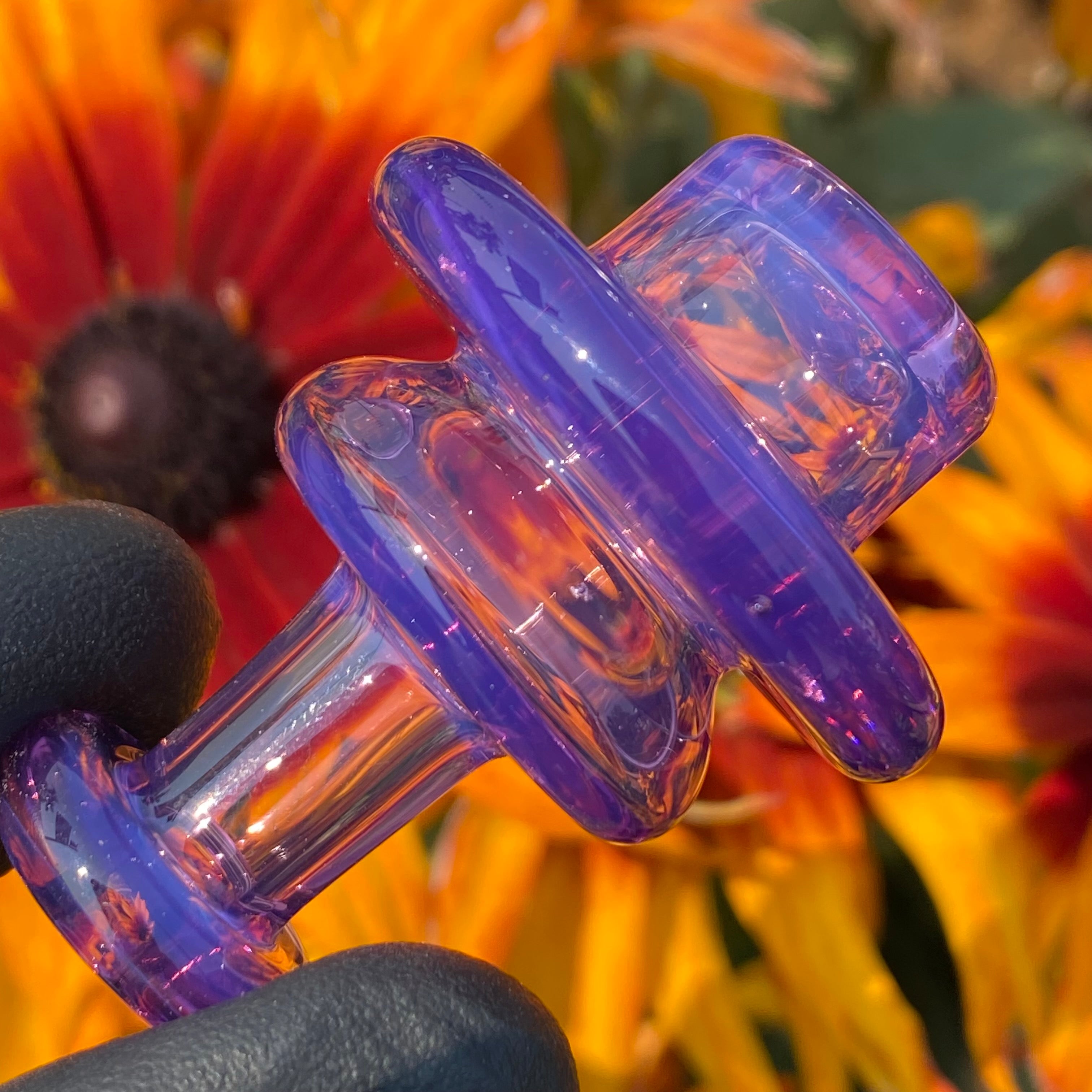 Full Color 2 hole Spinner Cap by Blob Glass