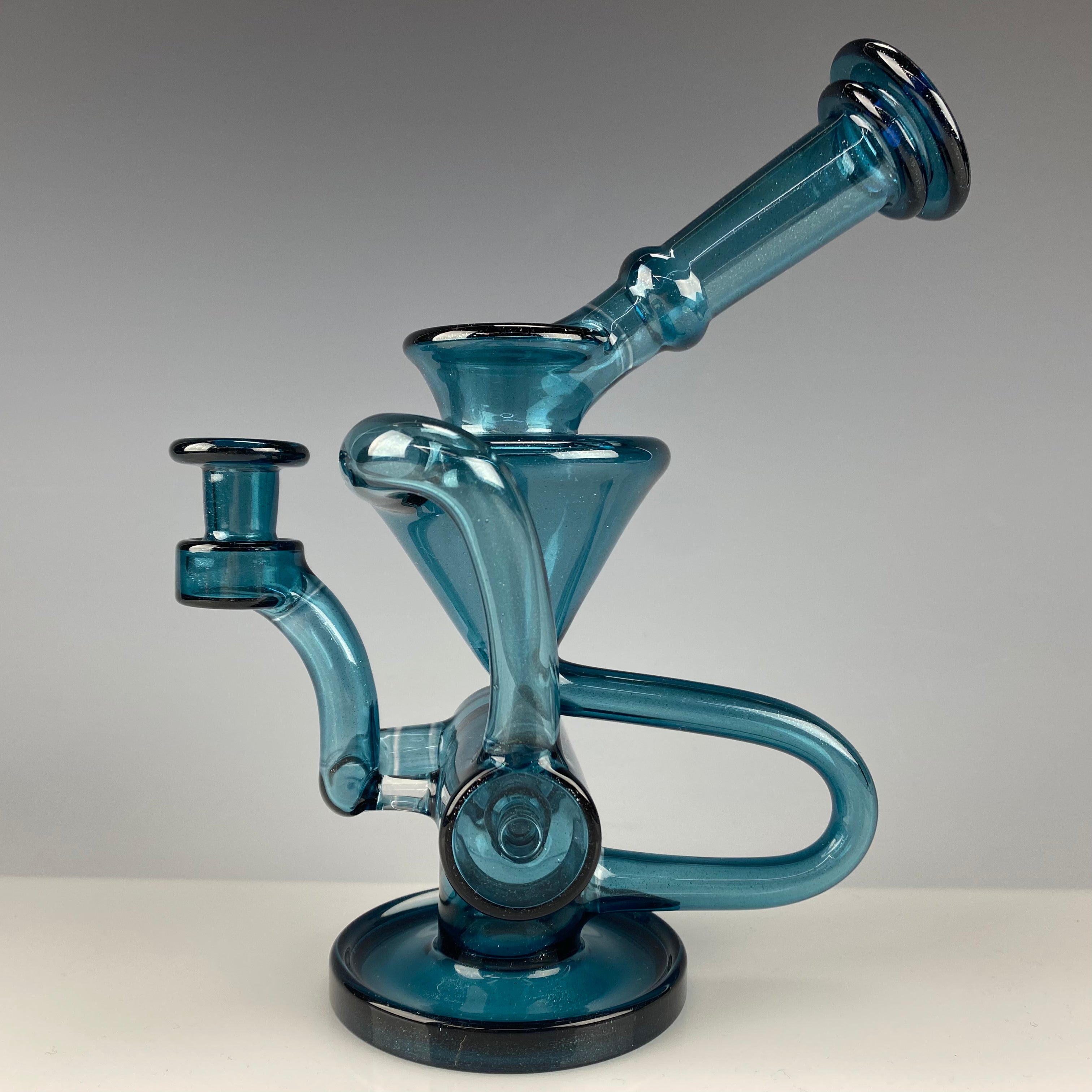 "Blue Stardust" Floating Inline Recycler by Eric Law Glass