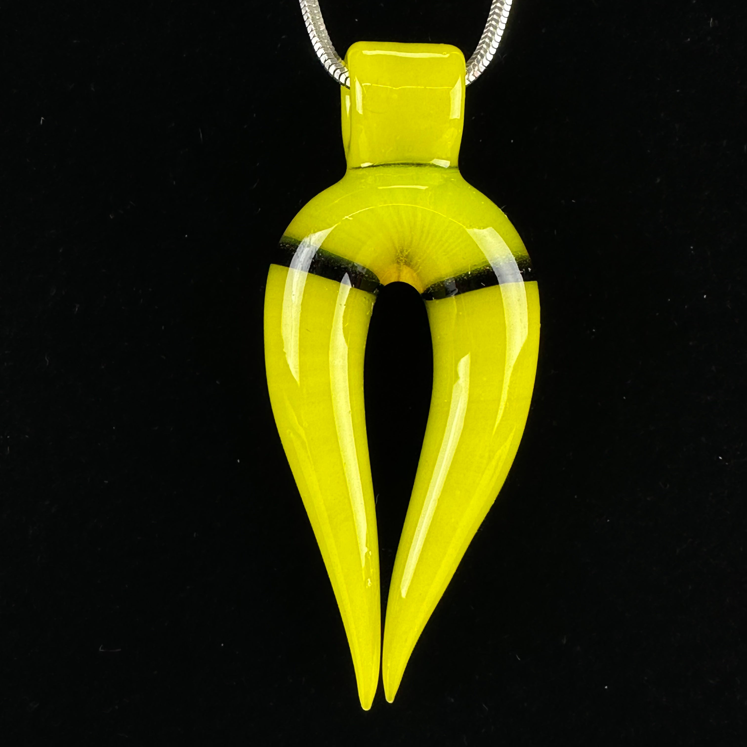 "Lemon Drop" Horn Pendant by Vigil Glass
