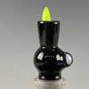 "Crushed Opal (over black) w/ Encased Opal" #2 18mm Slide by BoroCat