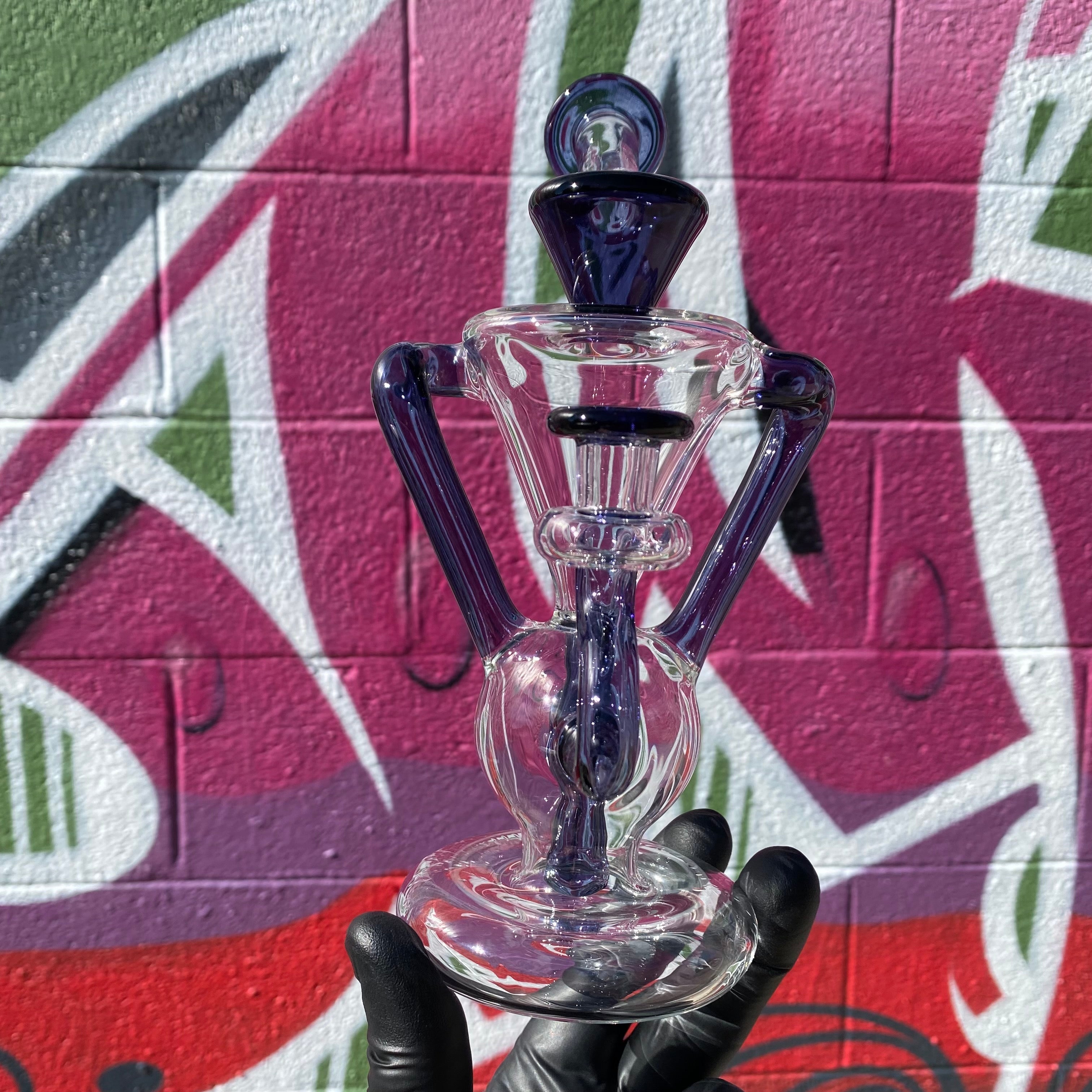 "Dark Amethyst" Dual-Uptake Klein Recycler by McGrew Glass