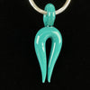 "Aqua" Mini Horn Pendant by Vigil Glass