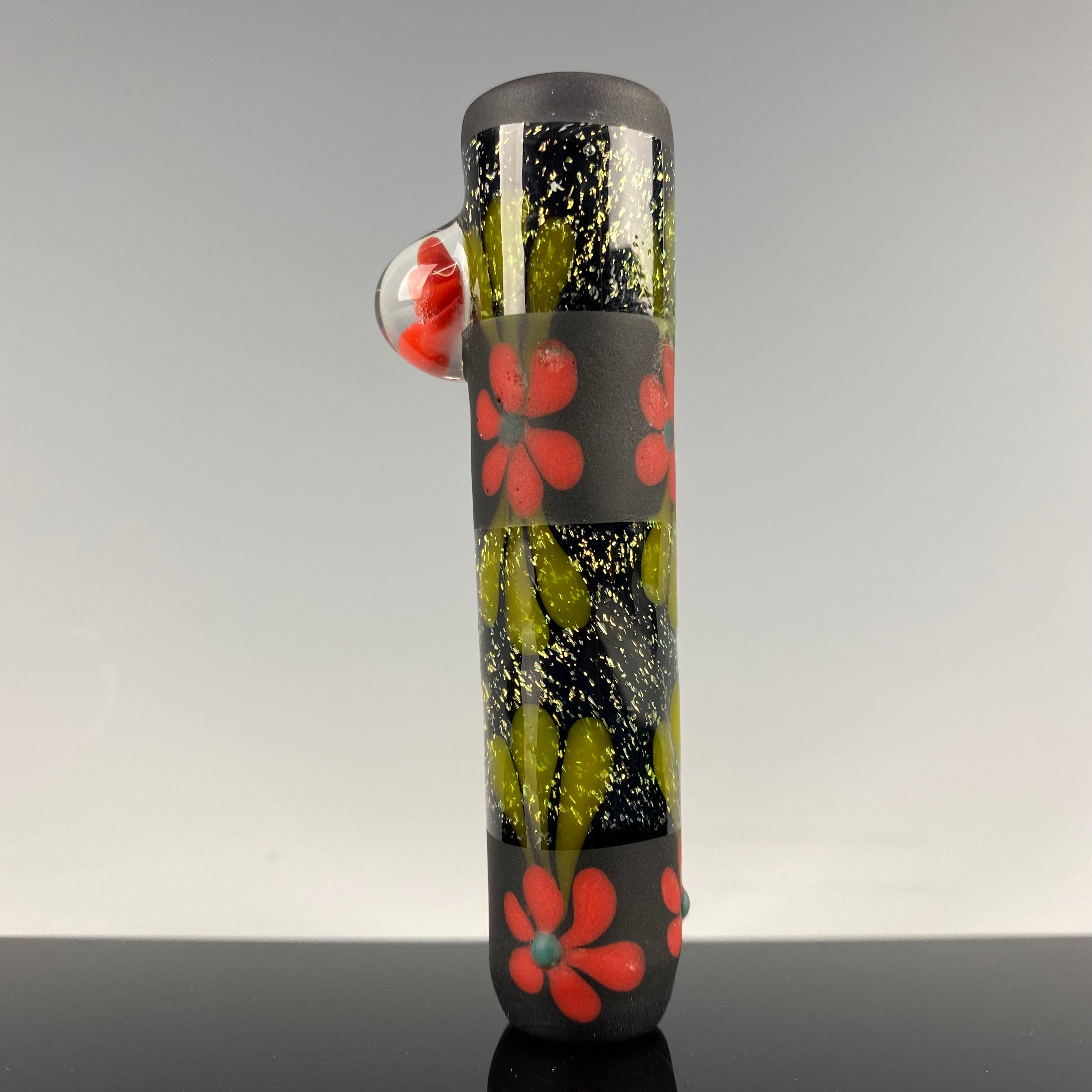 Dichroic "Floral" Bat by Sarita Glass