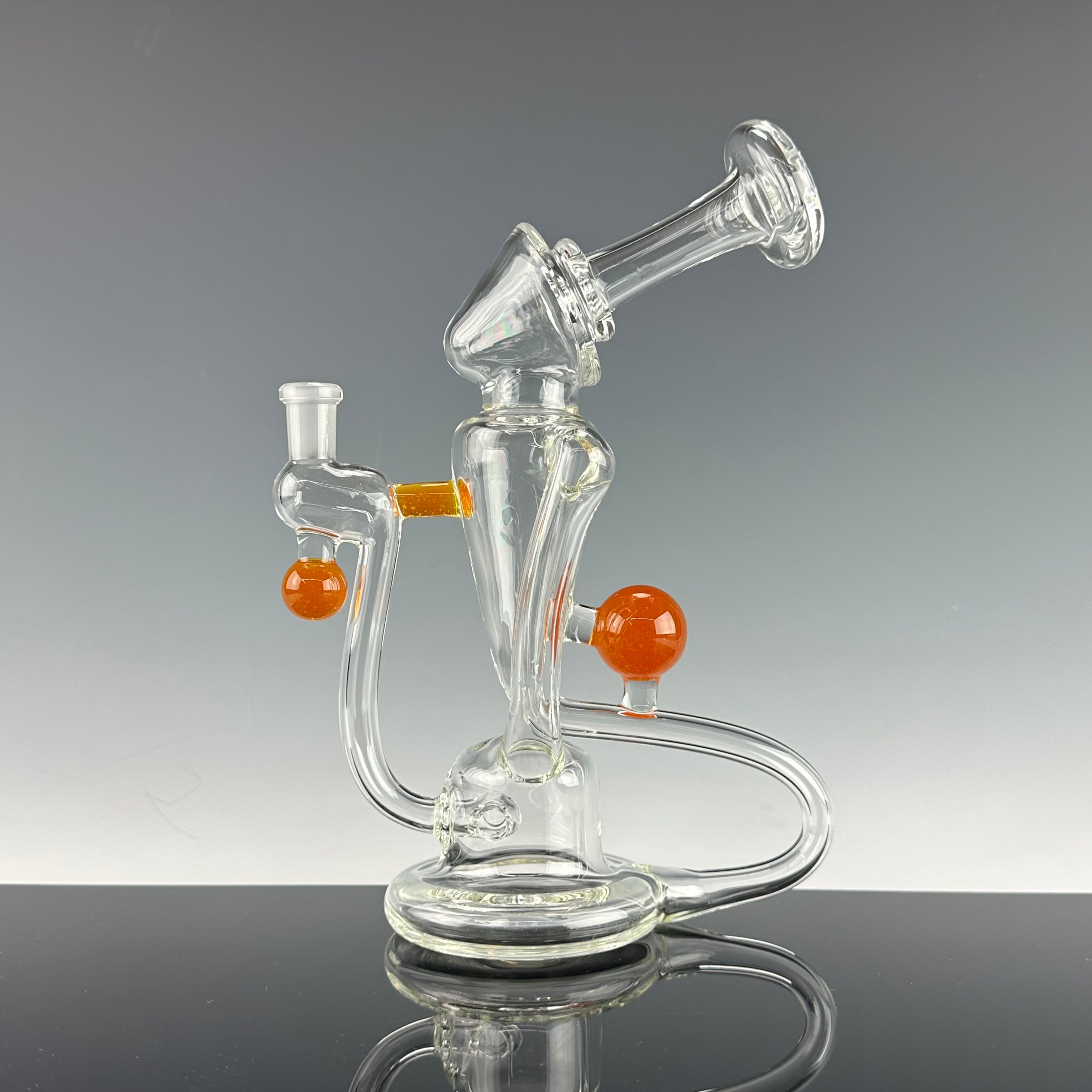 "Hot Sauce" Accented Single Uptake Recycler by Symetrik Glass