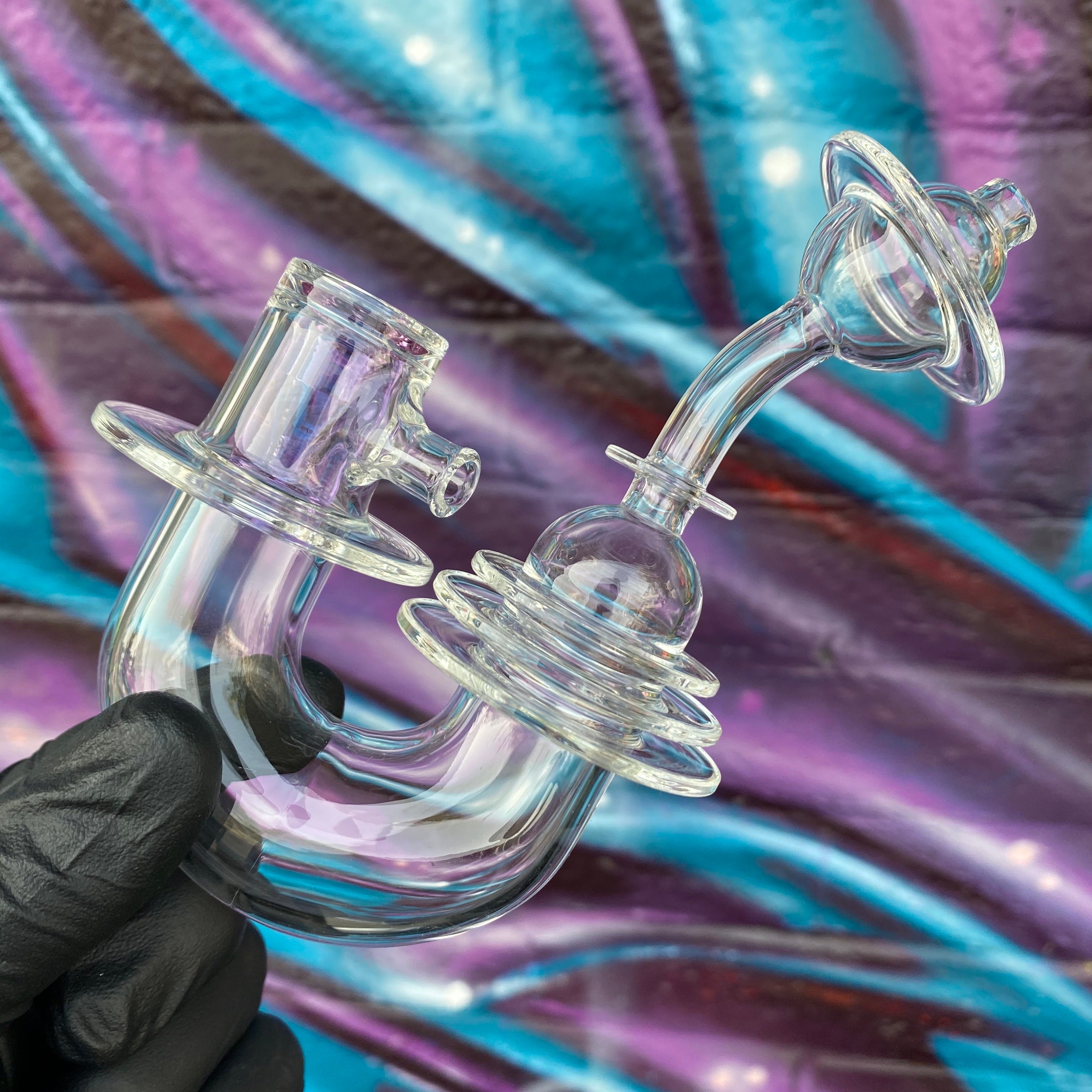 Bubbler, Chillum/Carb Cap, Sherlock 3 Piece Set by Karl Termini