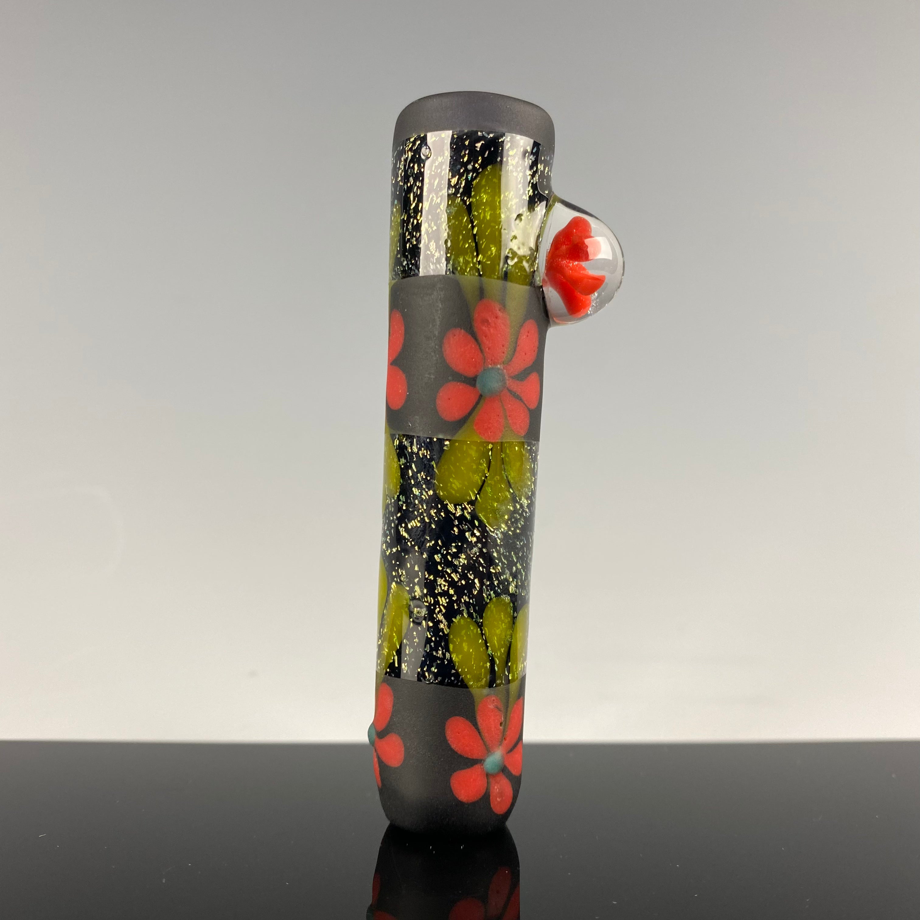 Dichroic "Floral" Bat by Sarita Glass