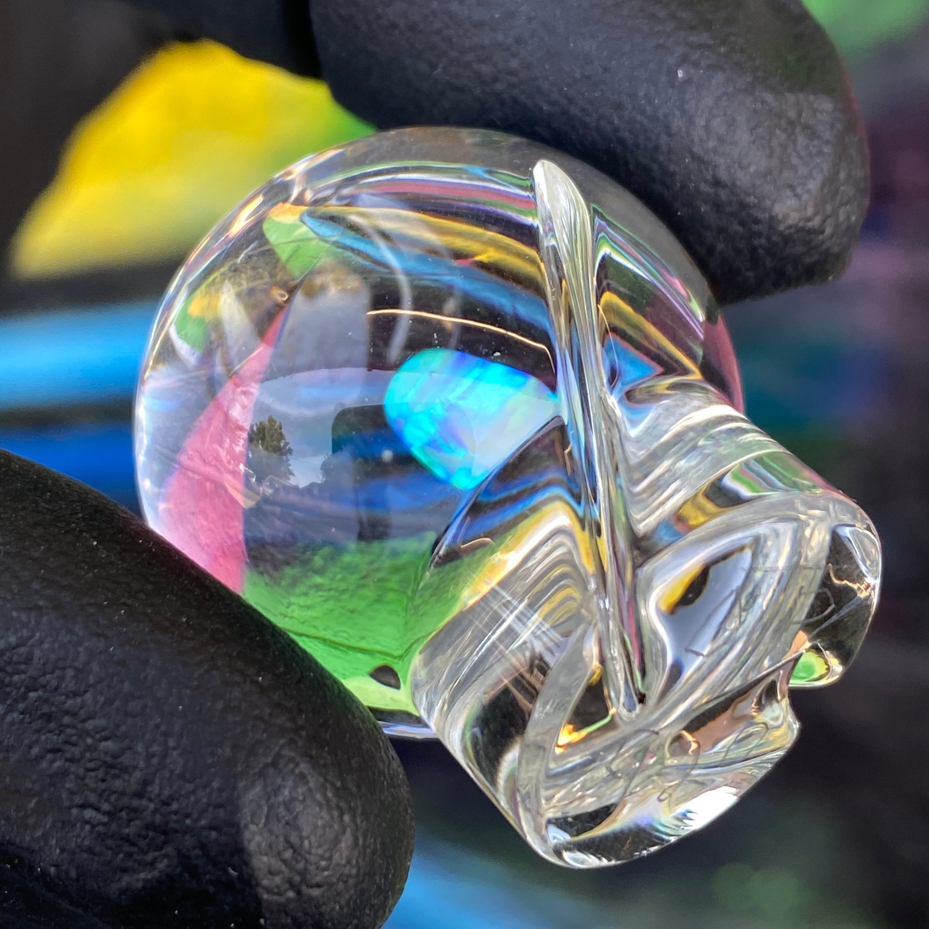 Encased Opal Glass Marble Spinner Cap by One Trick Pony
